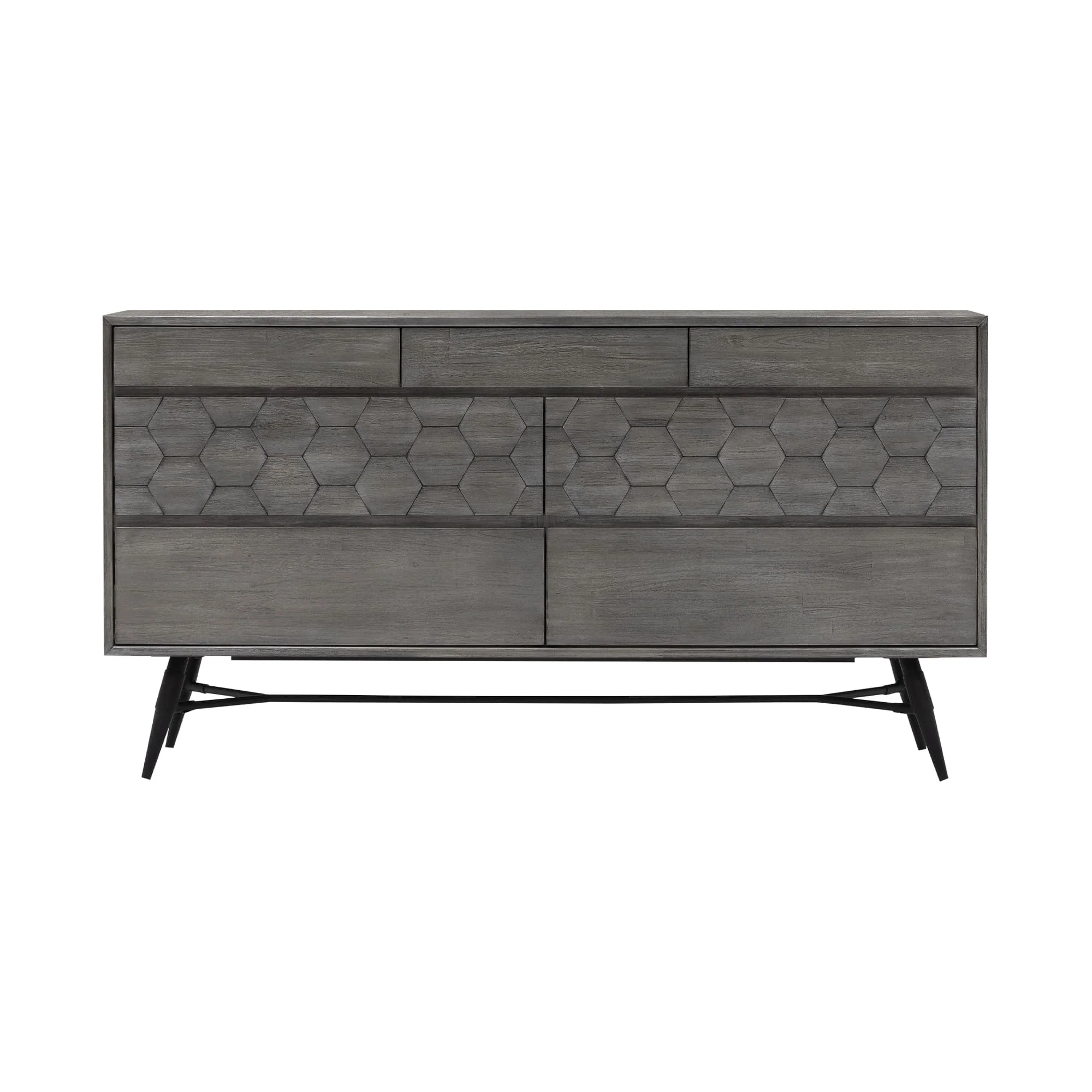 Makena 6 Drawer Dresser in Grey Acacia Wood By Armen Living - Image 2