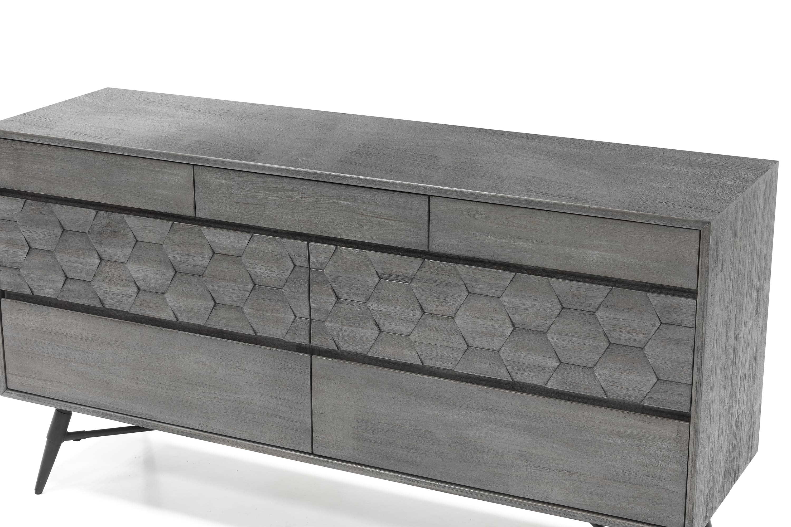 Makena 6 Drawer Dresser in Grey Acacia Wood By Armen Living - Image 6