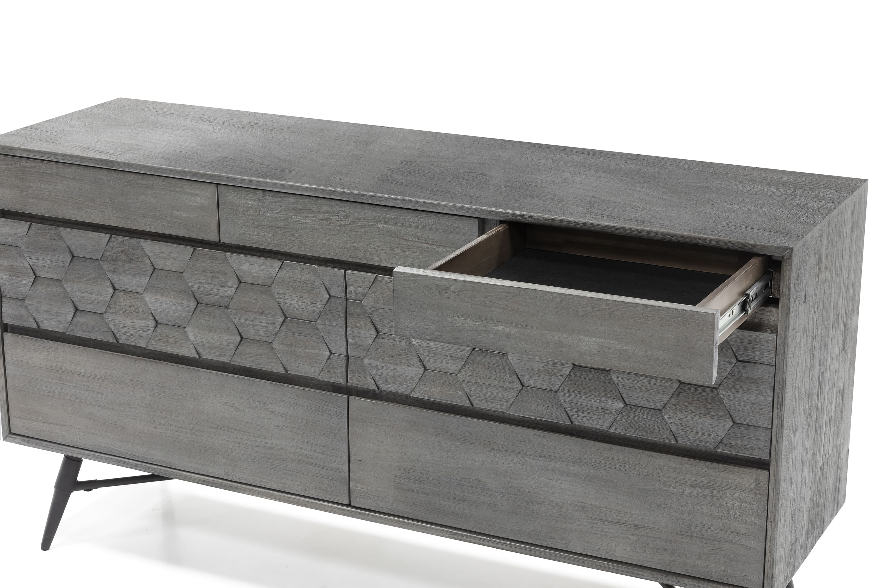 Makena 6 Drawer Dresser in Grey Acacia Wood By Armen Living - Image 7