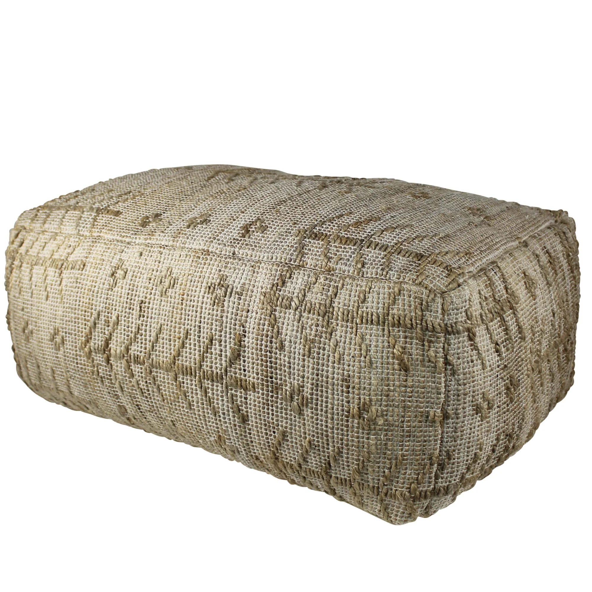 Malika Pouf, Hemp, Natural By HomArt - Image 2