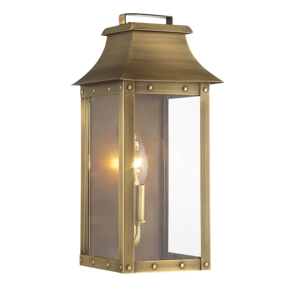 Manchester 1-Light Aged Brass Pocket Wall Light By Homeroots - Image 2