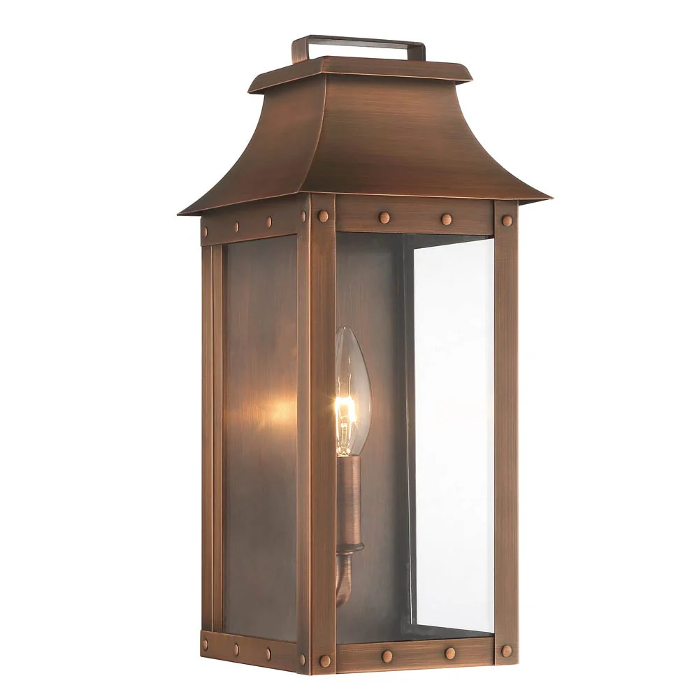 Manchester 1-Light Copper Patina Pocket Wall Light By Homeroots - Image 2