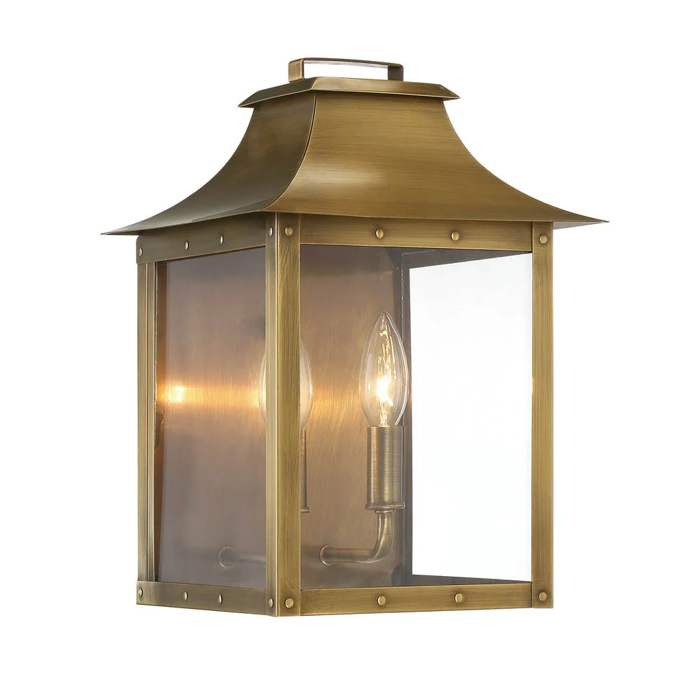 Manchester 2-Light Aged Brass Pocket Wall Light By Homeroots - Image 2