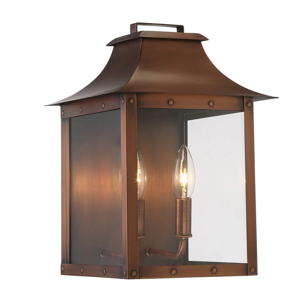 Manchester 2-Light Copper Patina Pocket Wall Light By Homeroots - Image 2