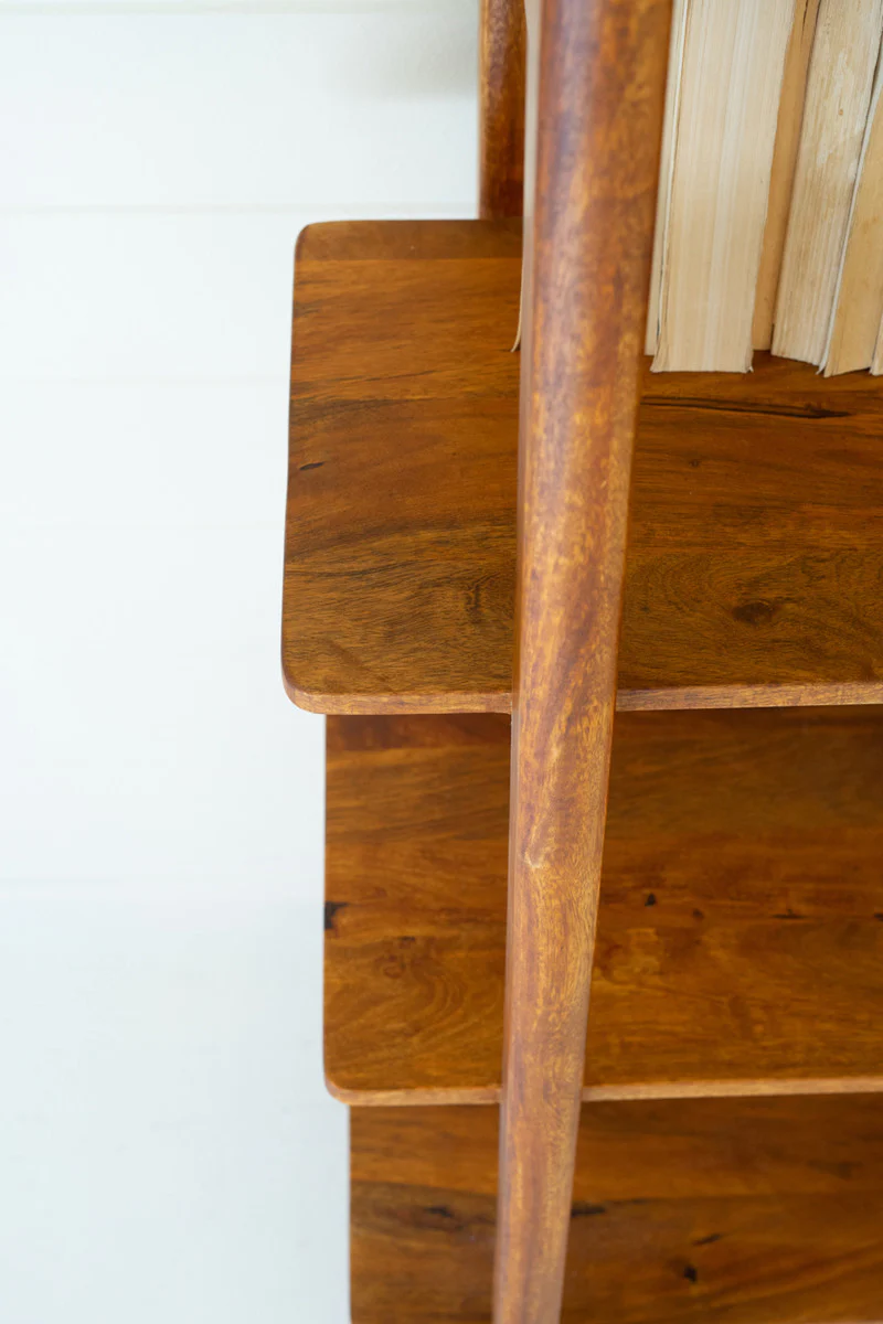 Mango Wood Bookshelf With Teak Finish By Kalalou - Image 3