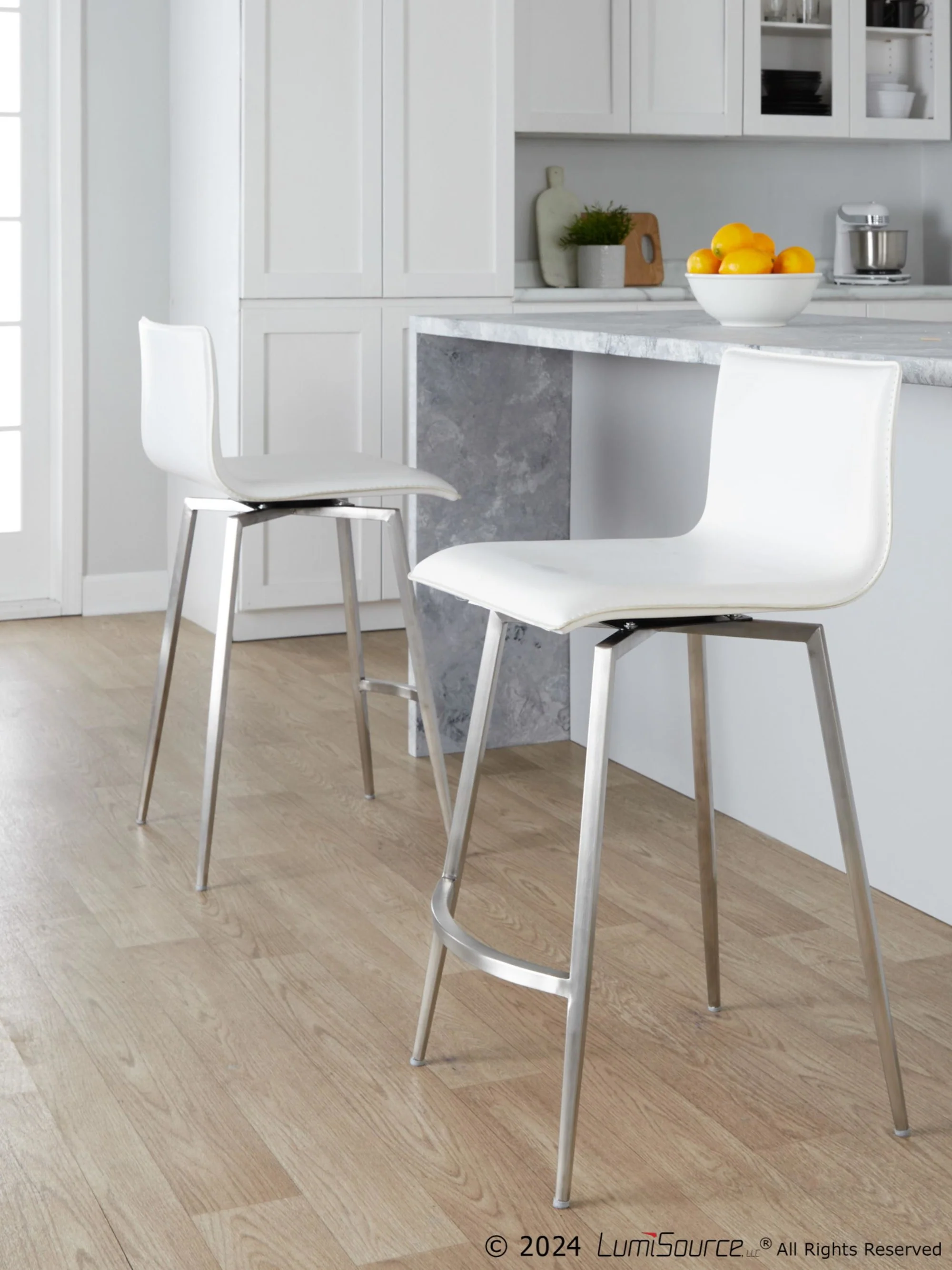 Mara Upholstered 26" Fixed-Height Counter Stool - Set of 2 By LumiSource - B26-MARAUP-MSNZ2 SSW2 - Image 2