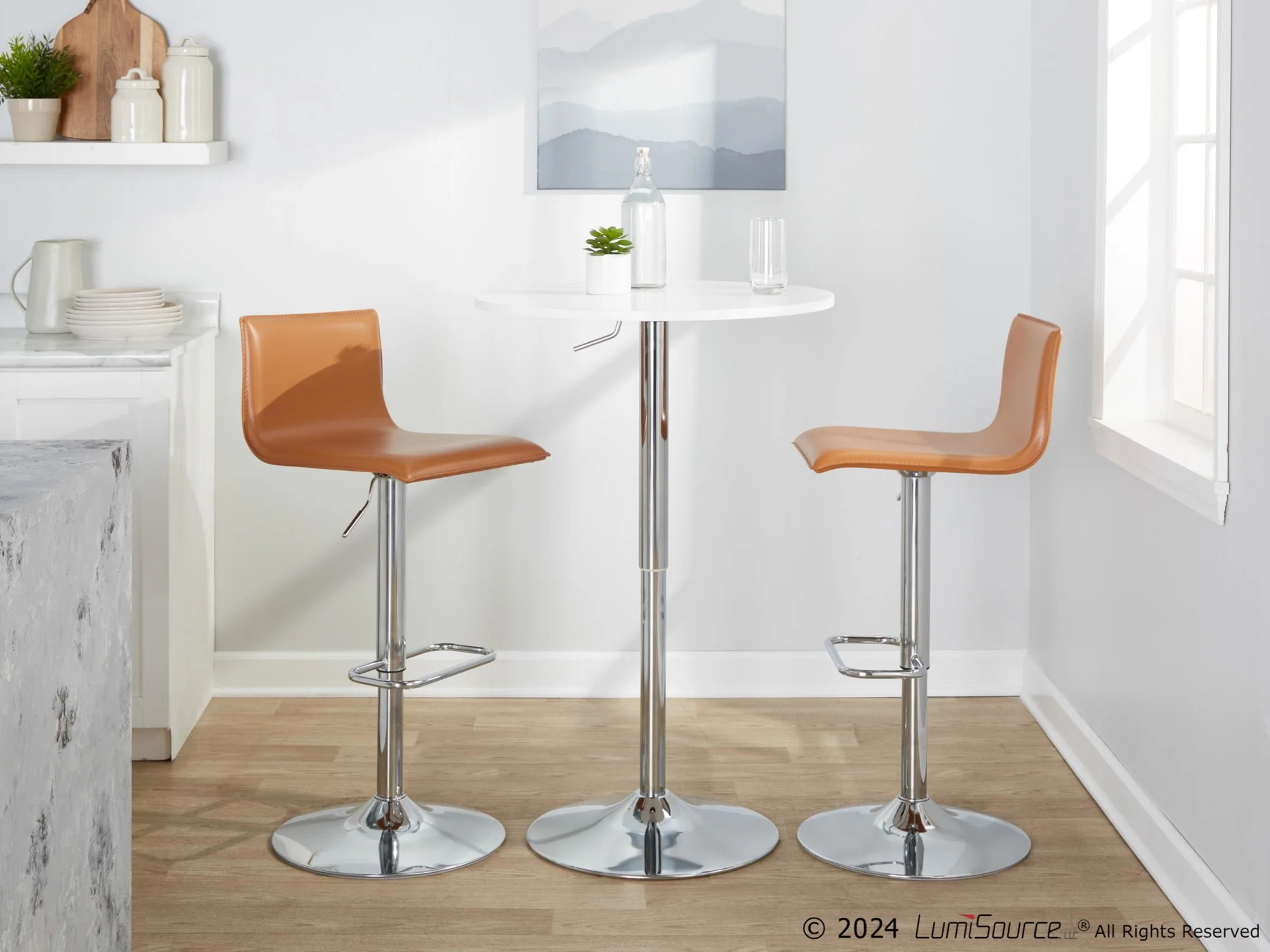 Mara Upholstered Adjustable Barstool - Set of 2 By LumiSource - BS-MARAUPPU-RR2 CHRBK2 - Image 12
