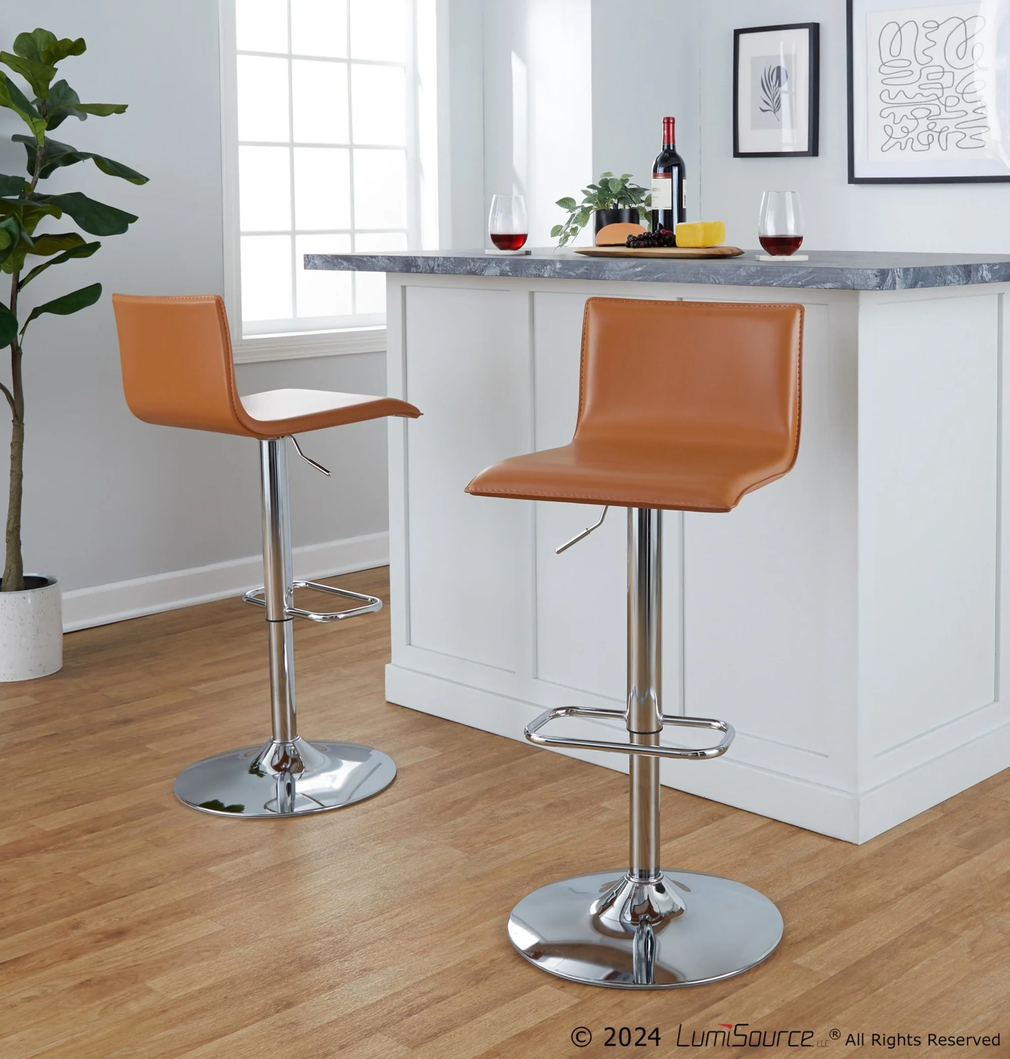 Mara Upholstered Adjustable Barstool - Set of 2 By LumiSource - BS-MARAUPPU-RR2 CHRBK2 - Image 13