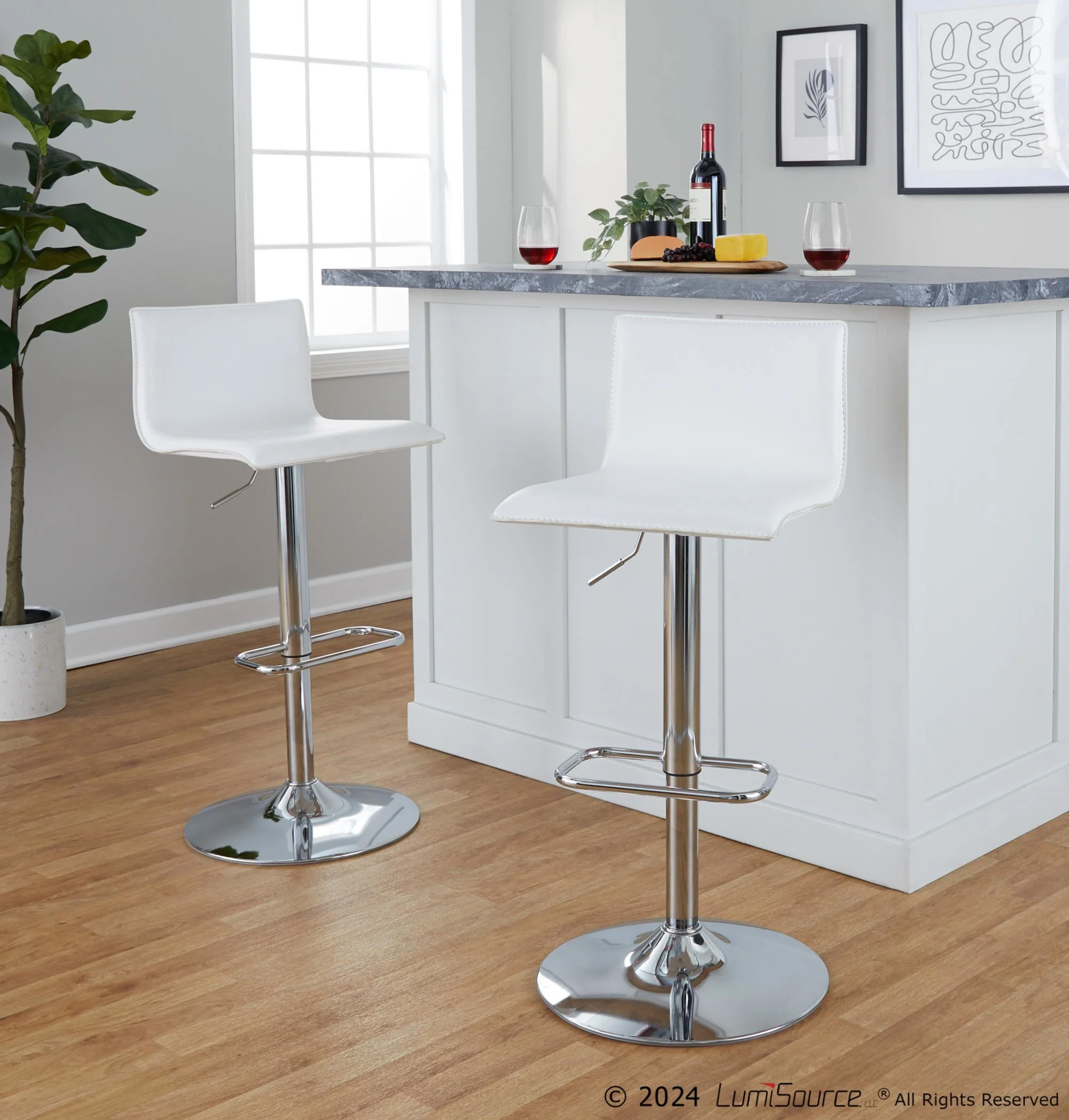Mara Upholstered Adjustable Barstool - Set of 2 By LumiSource - BS-MARAUPPU-RR2 CHRBK2 - Image 24