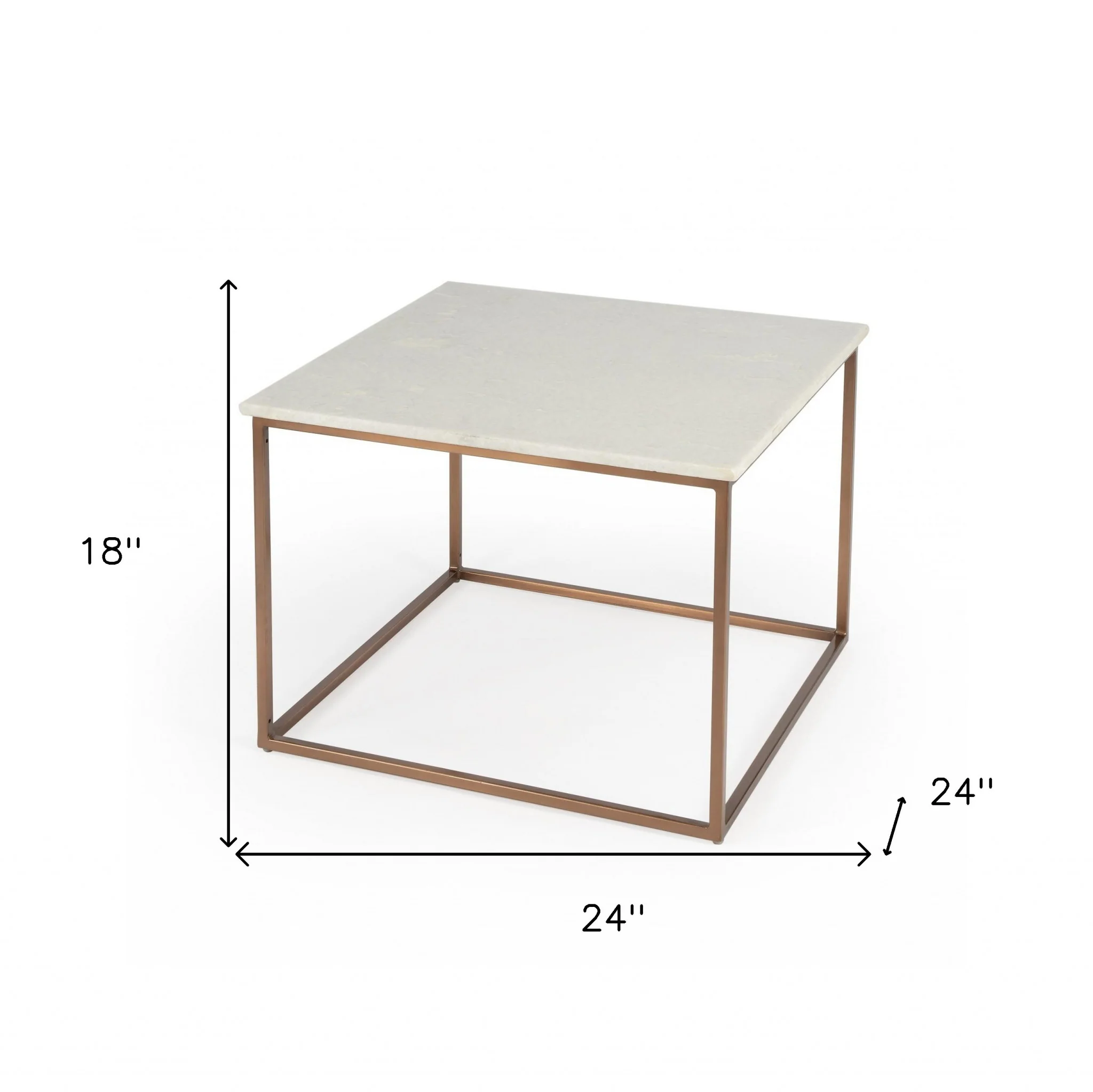 Marble and Metal Coffee Table By Homeroots - Image 7