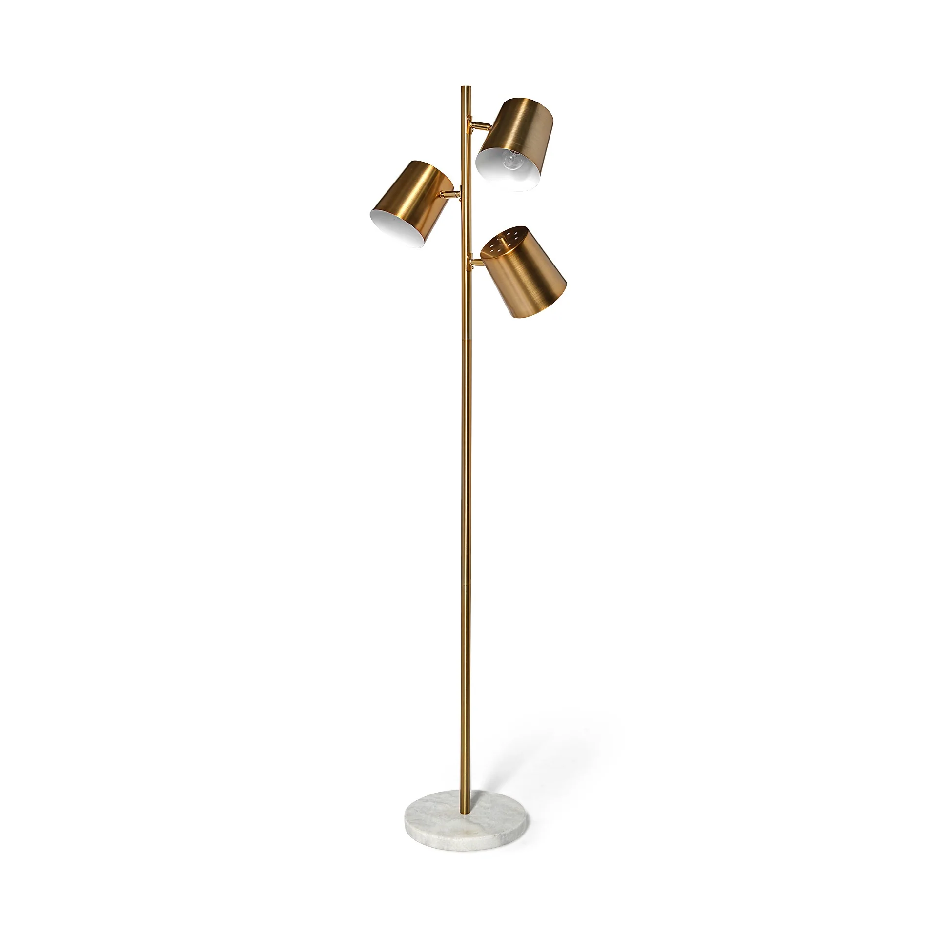 Marble Base Gold Floor Lamp By Homeroots - Image 2