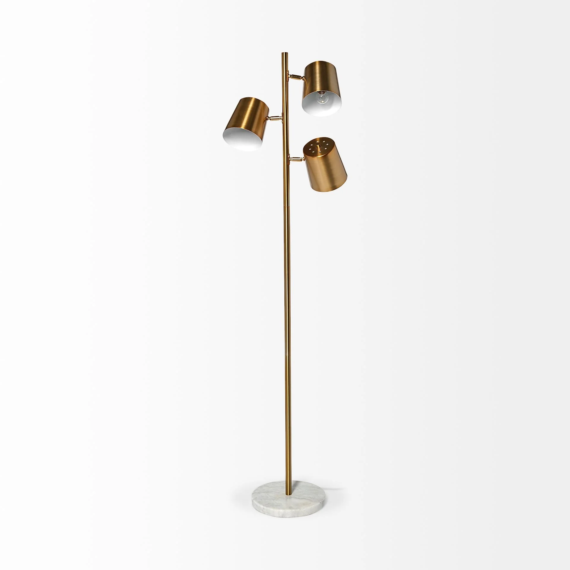 Marble Base Gold Floor Lamp By Homeroots - Image 3