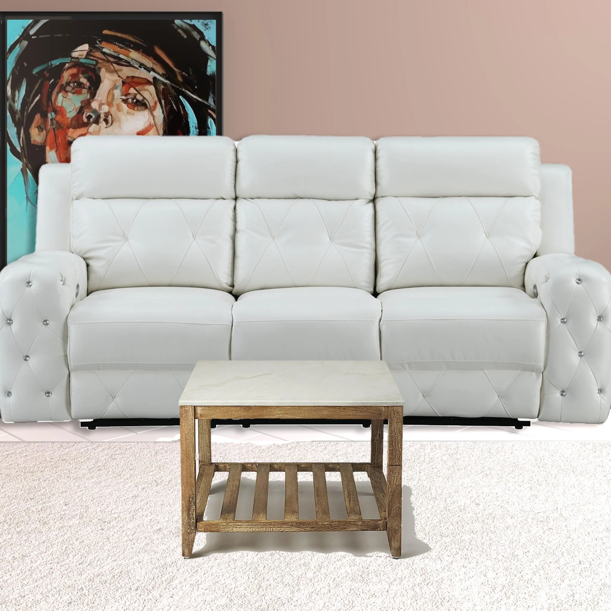 Marble Bunching Coffee Table By Homeroots - Image 2