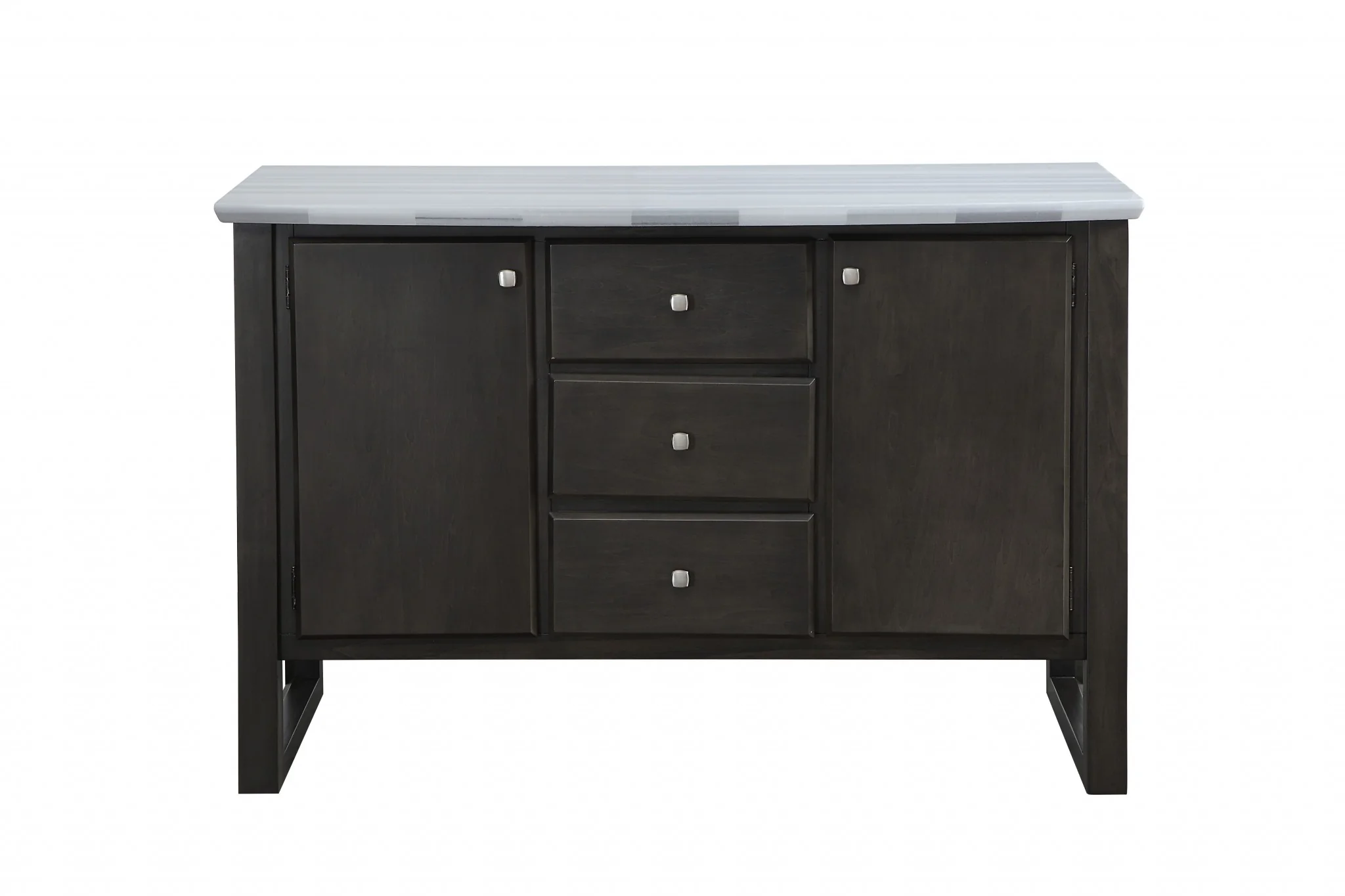 Marble Gray Oak Wood Marble Server By Homeroots - Image 2