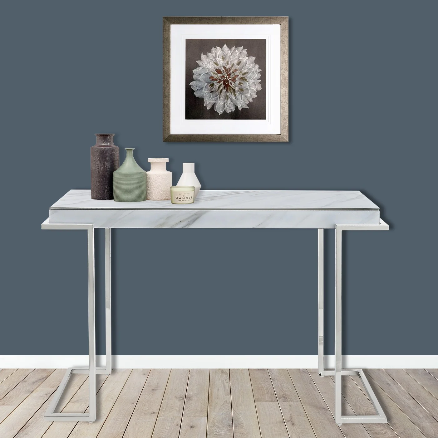 Marble Rectangular Console Table By Homeroots - Image 2