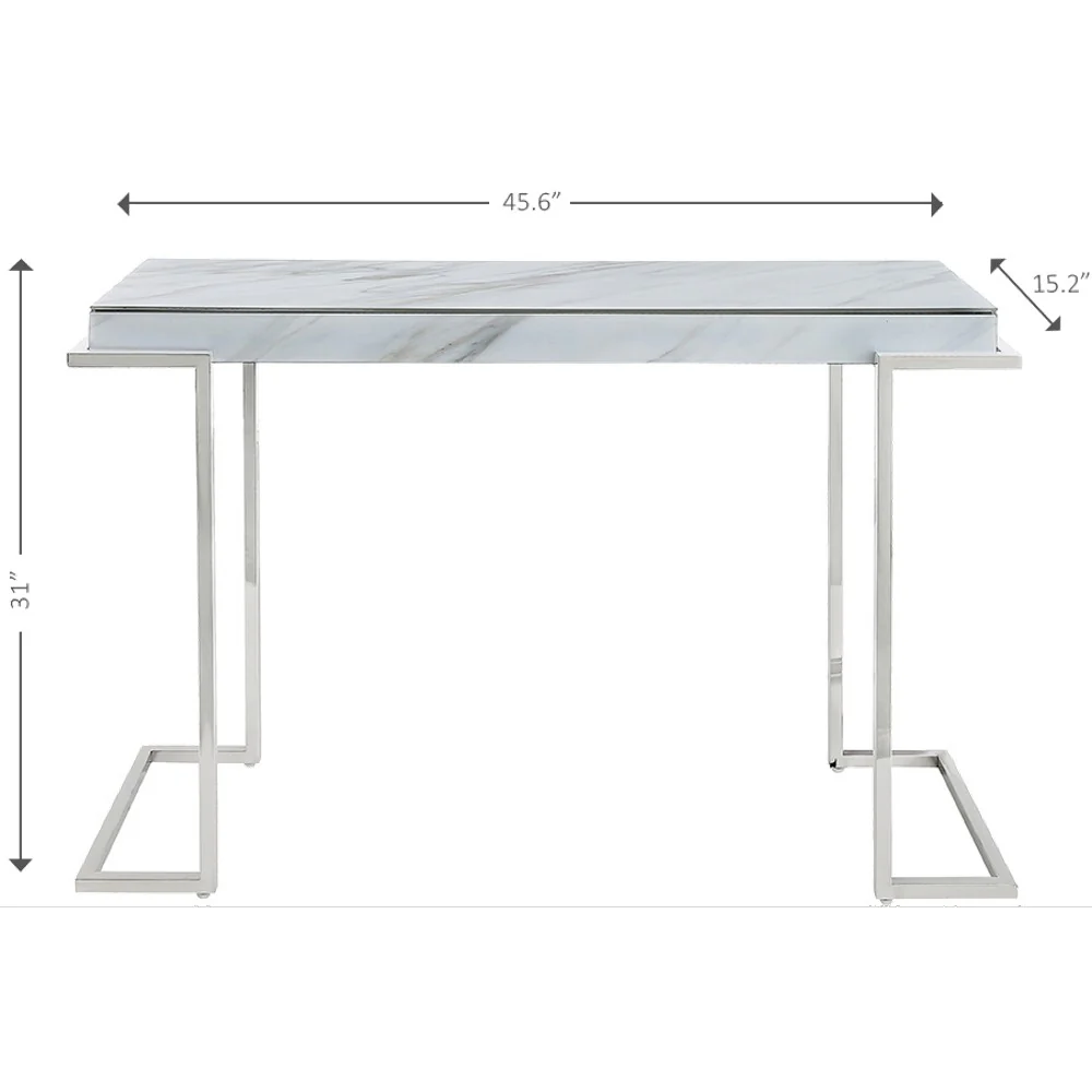 Marble Rectangular Console Table By Homeroots - Image 3