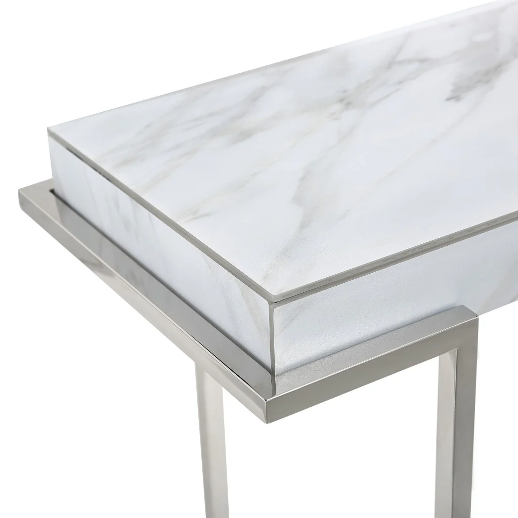 Marble Rectangular Console Table By Homeroots - Image 6
