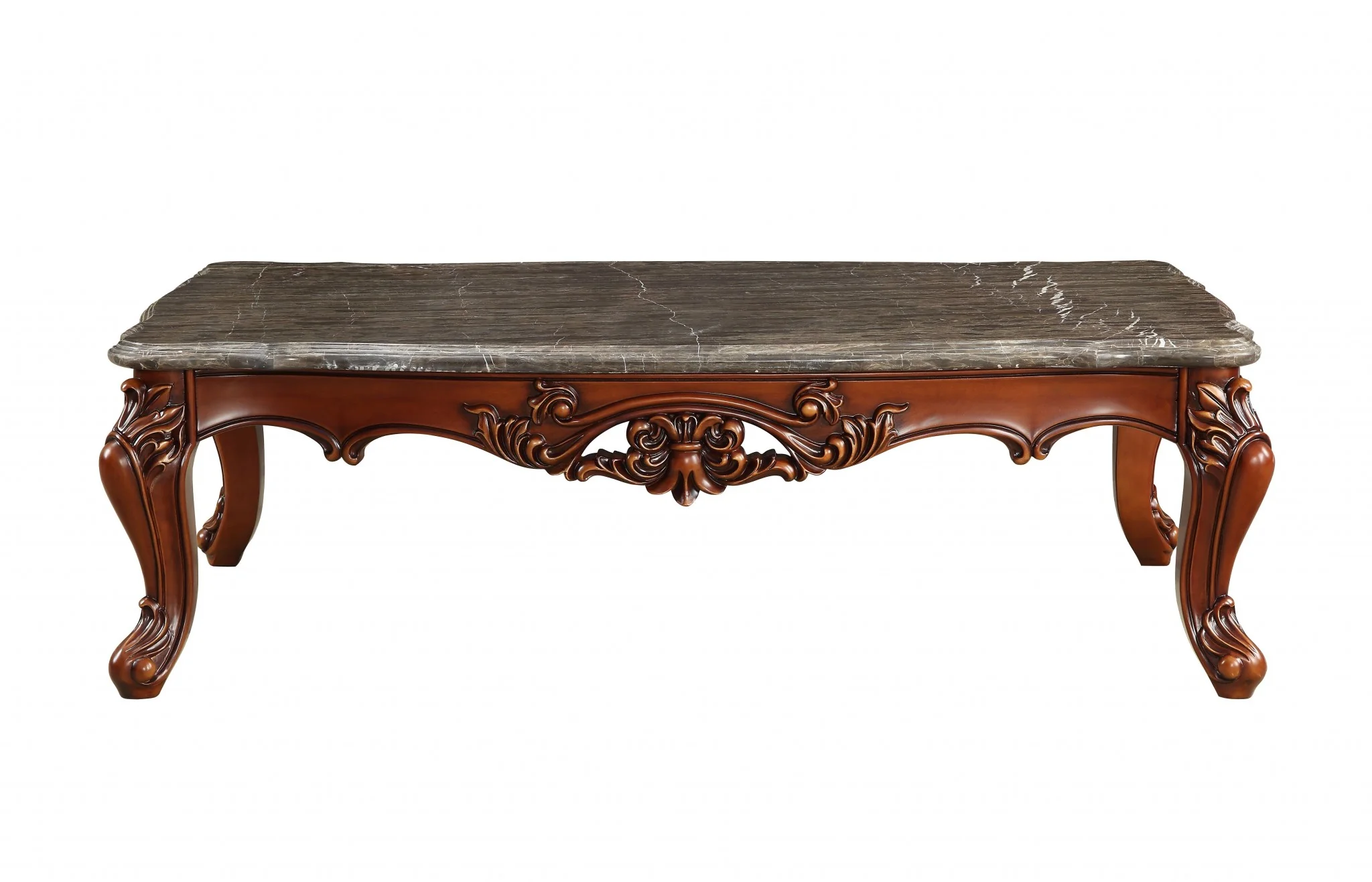 Marble Walnut Wood Coffee Table By Homeroots - 347440 - Image 3