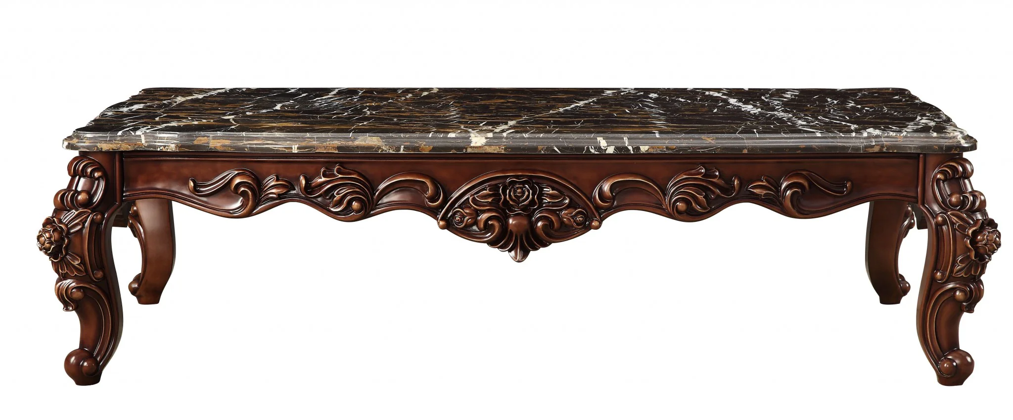 Marble Walnut Wood Coffee Table By Homeroots - 347442 - Image 3