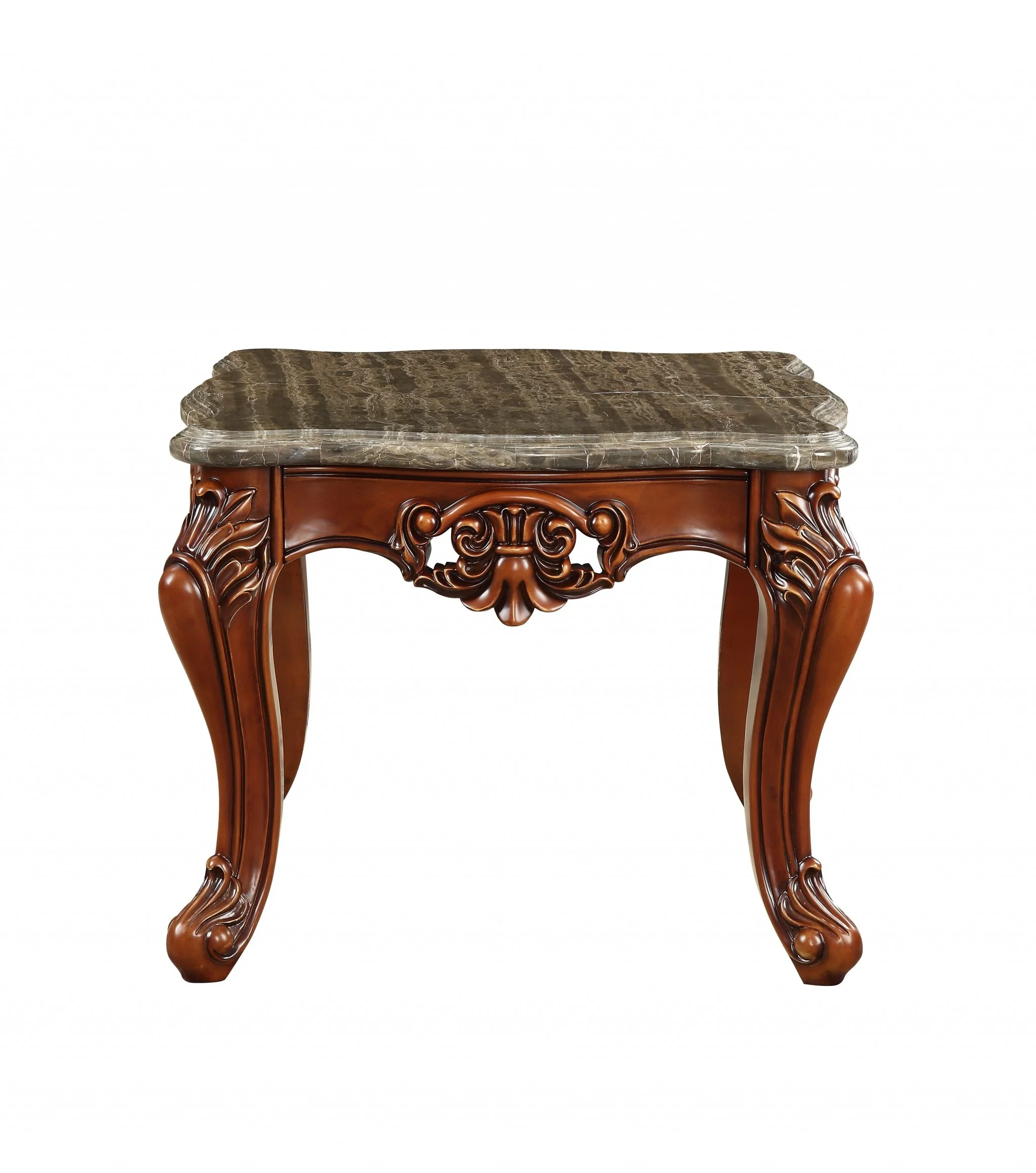 Marble Walnut Wood End Table By Homeroots - 347441 - Image 3