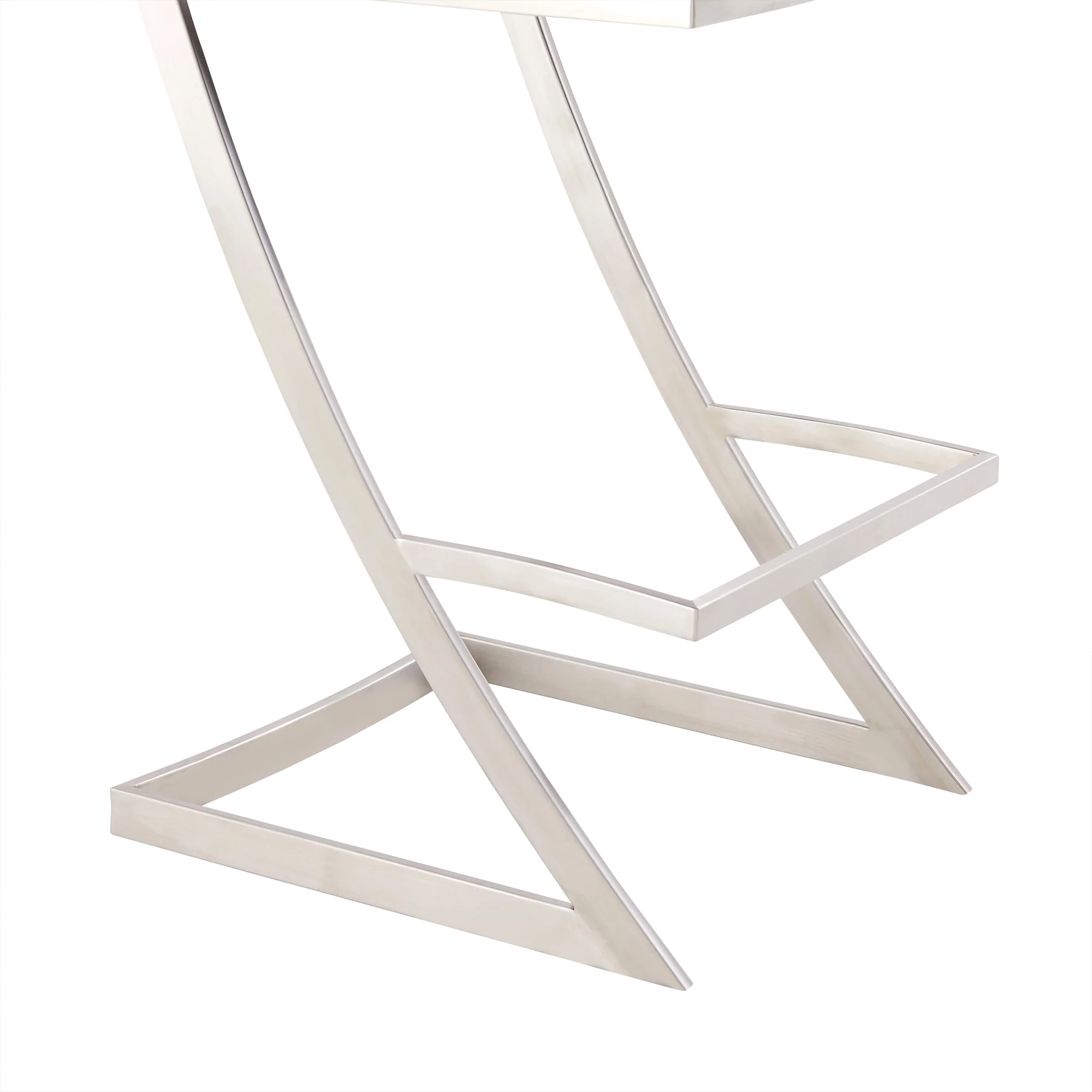 Marc 30" Vintage Gray Faux Leather and Brushed Stainless Steel Bar Stool By Armen Living - Image 8