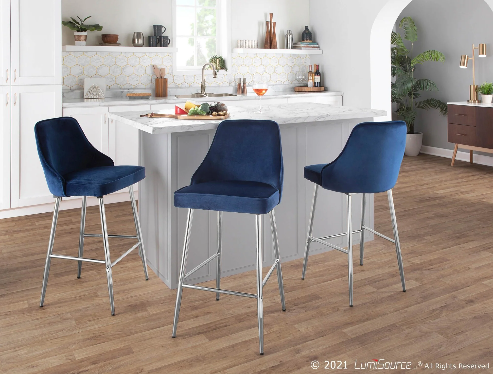 Marcel Counter Stool - Set of 2 By LumiSource - B25-MARCEL VBU2 - Image 11