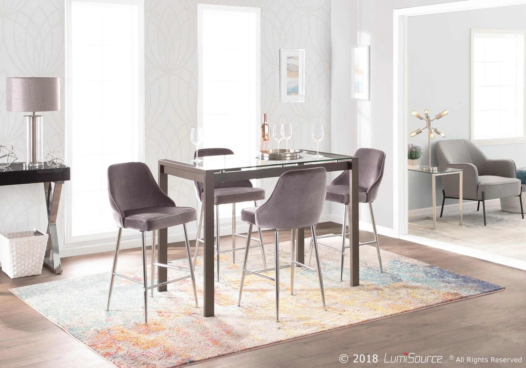 Marcel Counter Stool - Set of 2 By LumiSource - B25-MARCEL VBU2 - Image 19