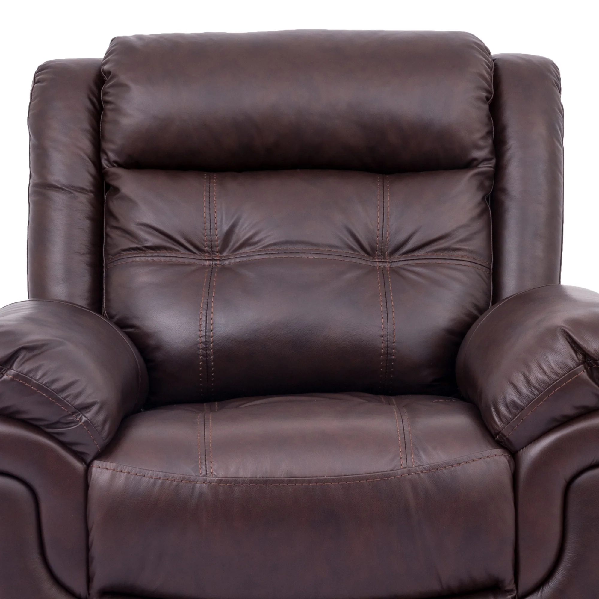 Marcel Manual Recliner Chair in Dark Brown Leather By Armen Living - Image 5