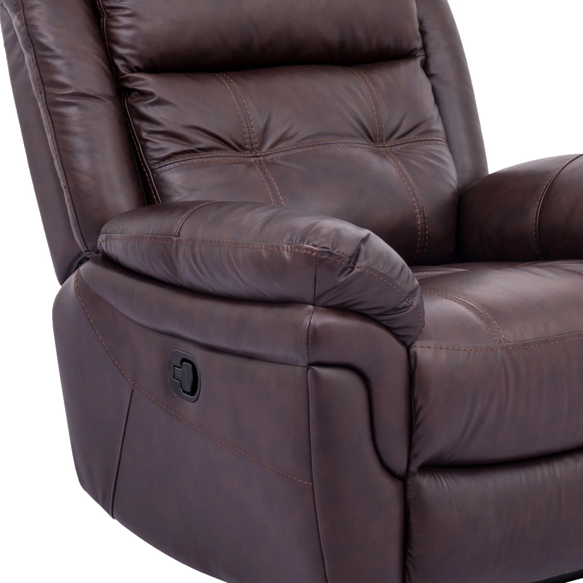 Marcel Manual Recliner Chair in Dark Brown Leather By Armen Living - Image 6