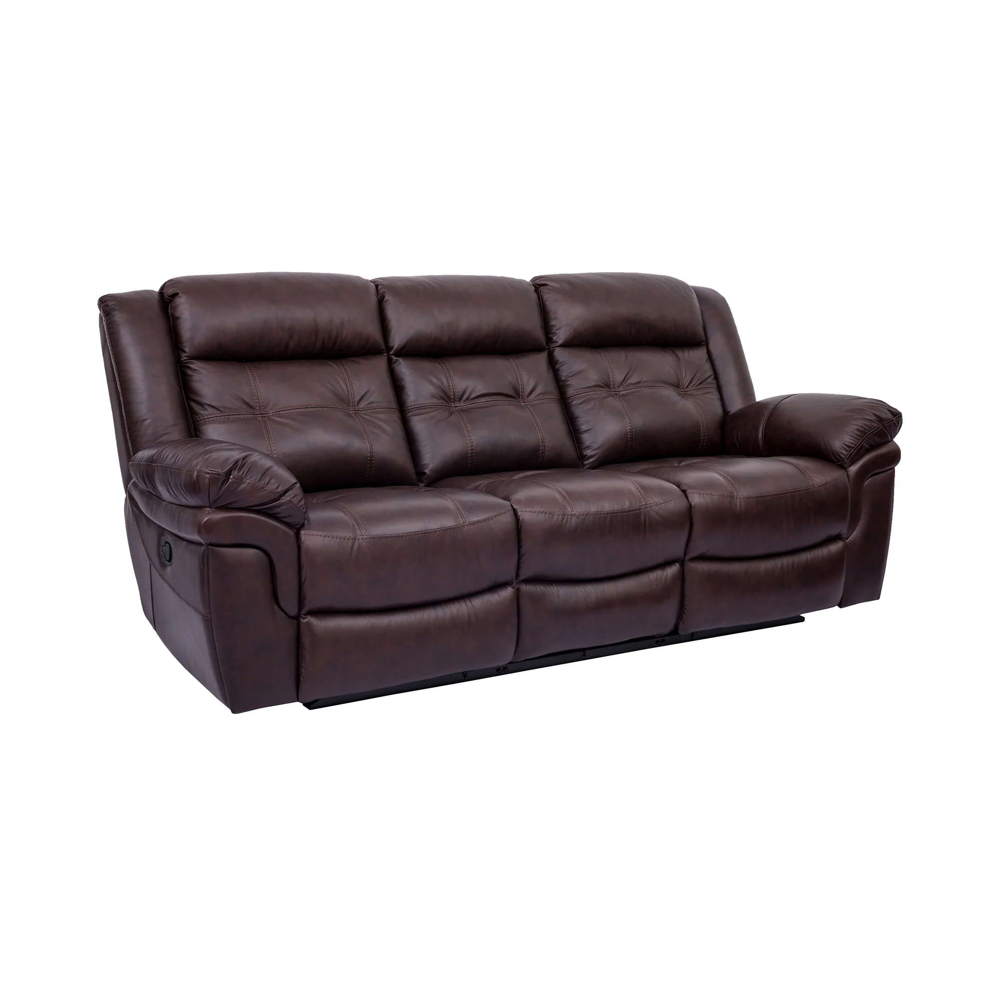 Marcel Manual Reclining 2 Piece Sofa and Recliner Set in Dark Brown Leather By Armen Living - Image 4