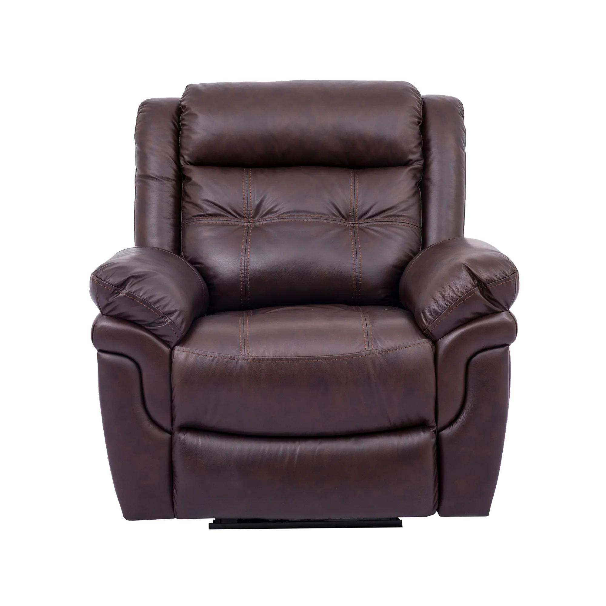 Marcel Manual Reclining 2 Piece Sofa and Recliner Set in Dark Brown Leather By Armen Living - Image 6