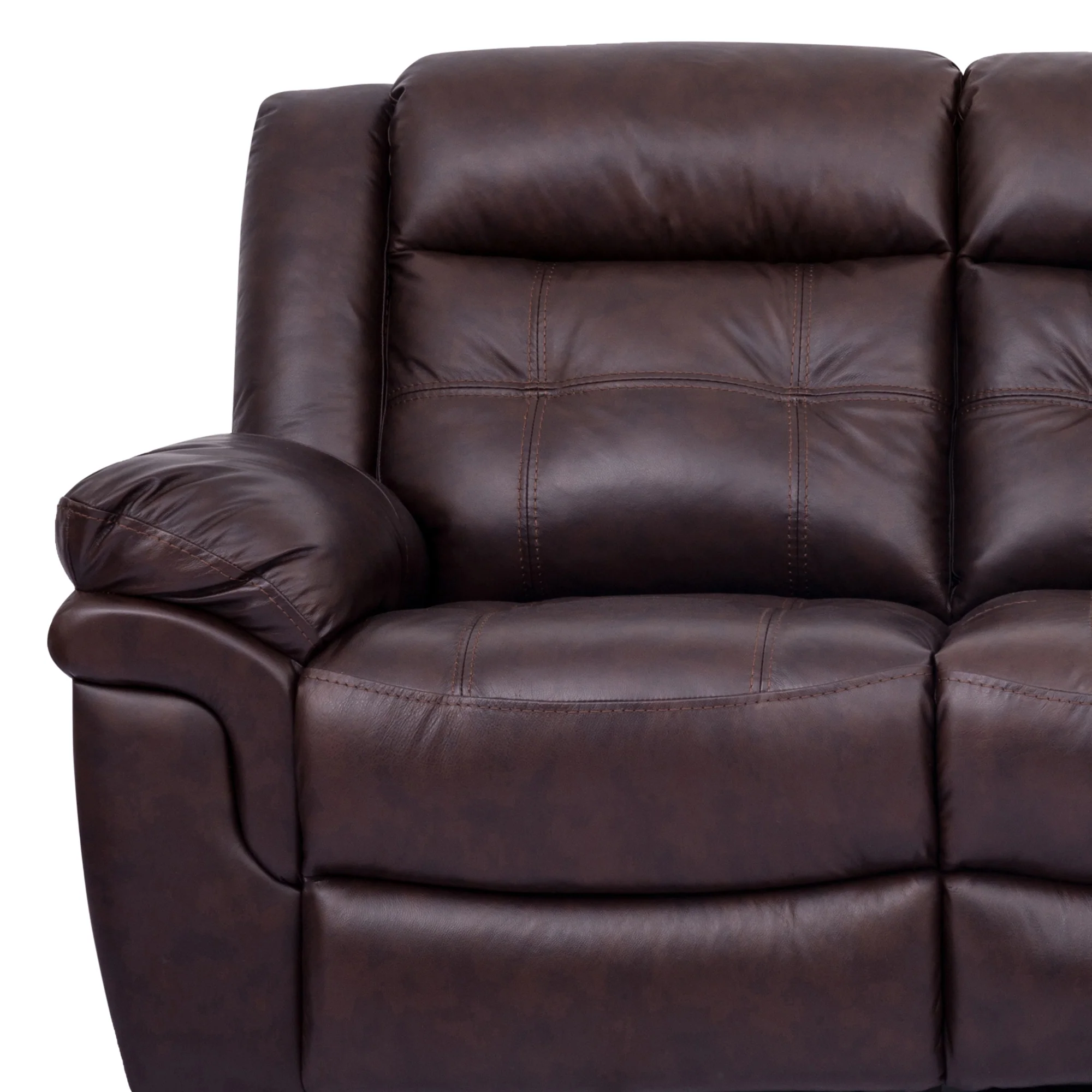 Marcel Manual Reclining Sofa in Dark Brown Leather By Armen Living - Image 5