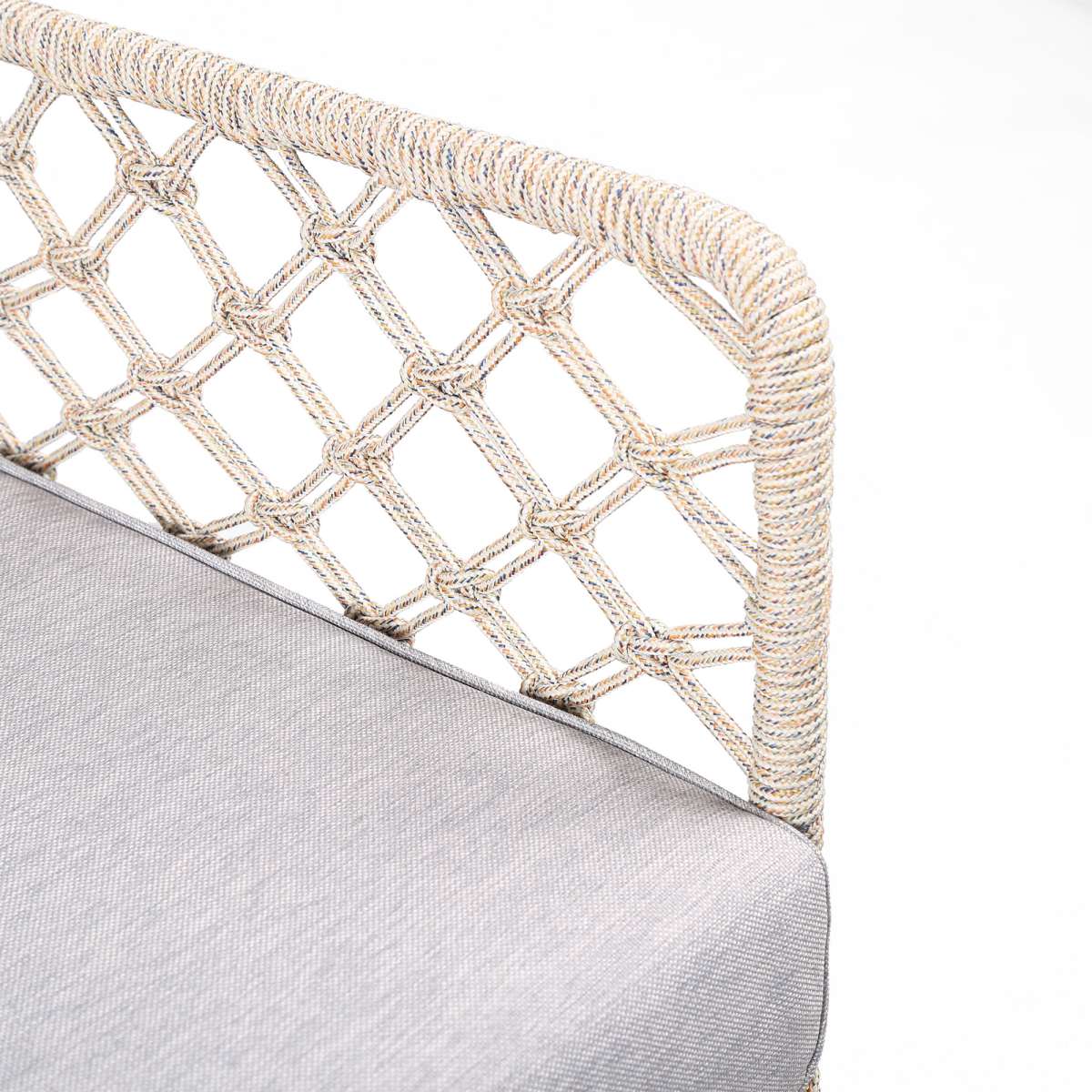 Marco Indoor Outdoor Steel Lounge Chair with Grey Rope and Grey Cushion By Armen Living - Image 12