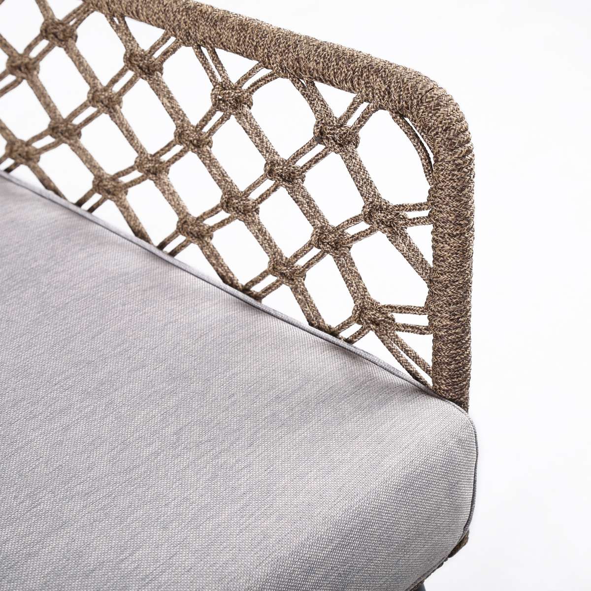 Marco Indoor Outdoor Steel Lounge Chair with Grey Rope and Grey Cushion By Armen Living - Image 21