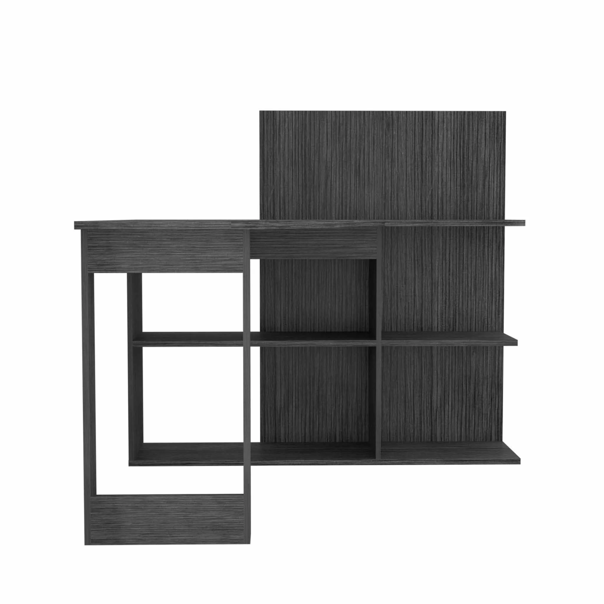 Marek Gray Oak L Shaped Computer Desk By Homeroots - Image 4