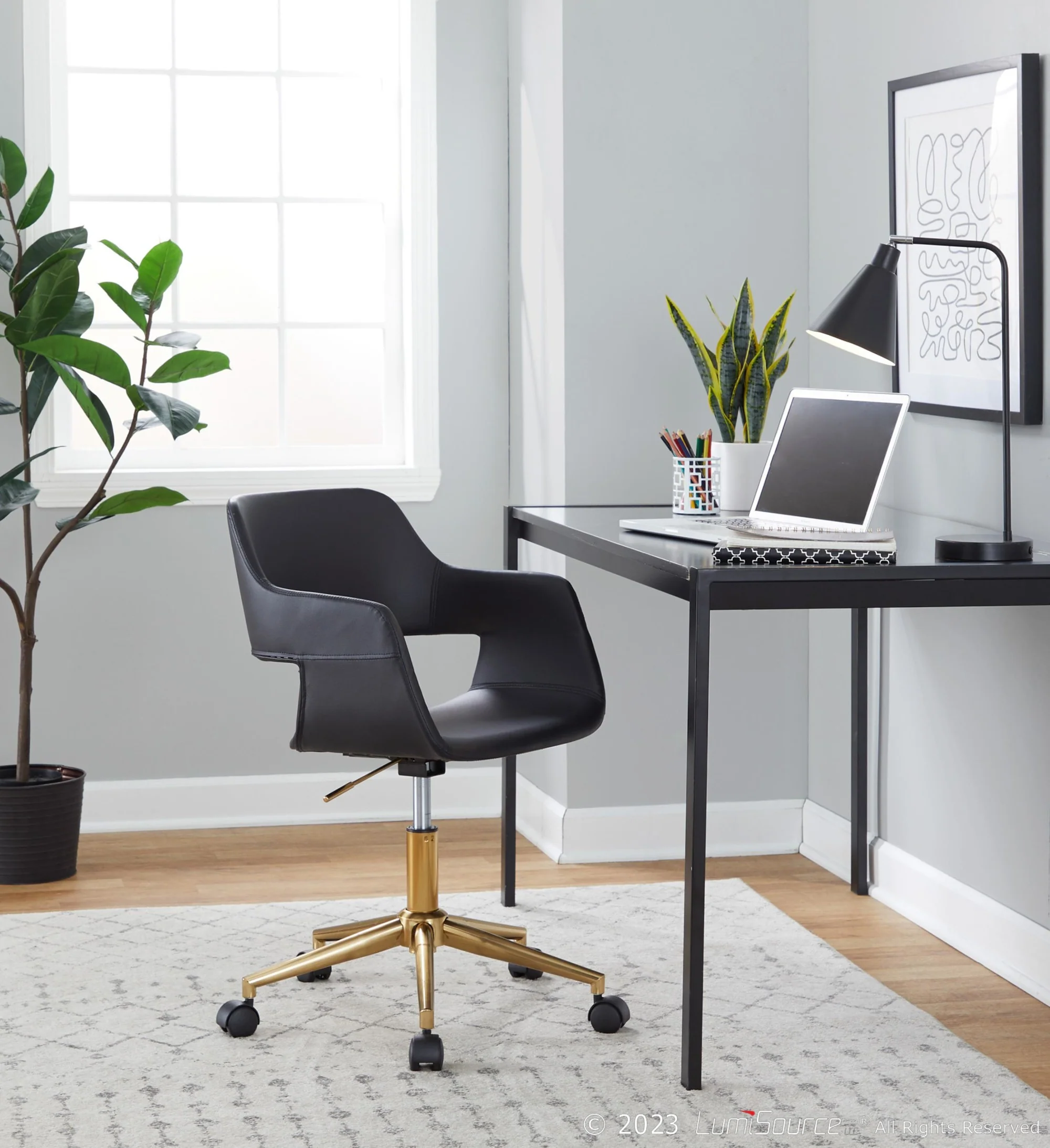 Margarite Task Chair By LumiSource - OC-MARGPU1 AUBK1 - Image 2