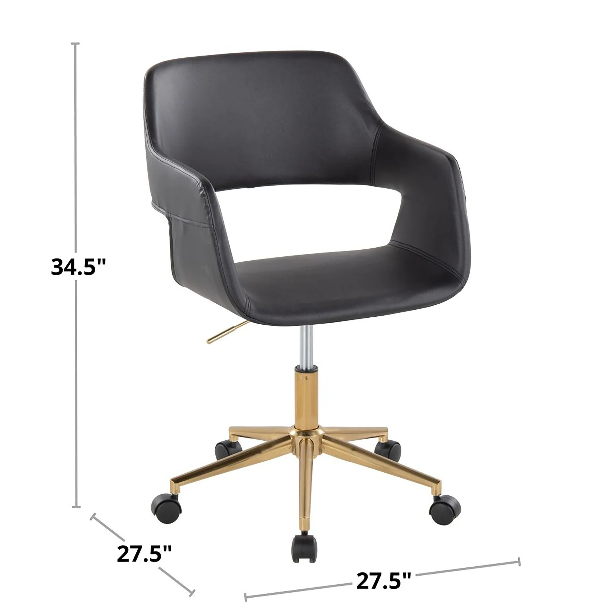 Margarite Task Chair By LumiSource - OC-MARGPU1 AUBK1 - Image 7
