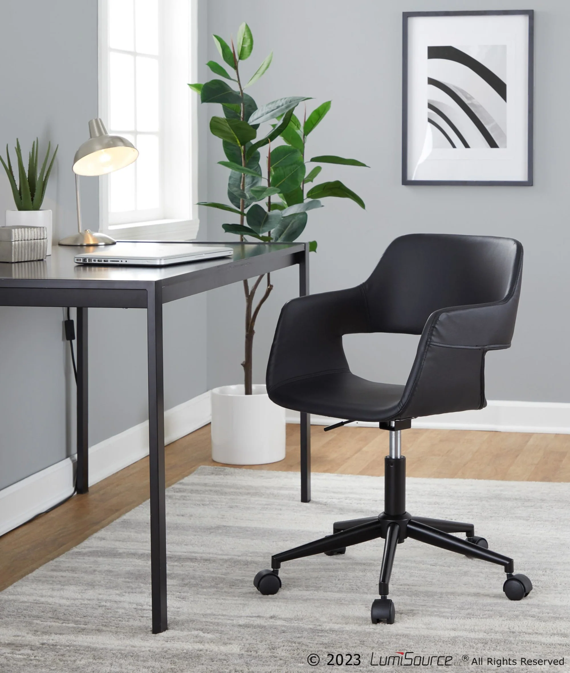 Margarite Task Chair By LumiSource - OC-MARGPU1 AUBK1 - Image 9