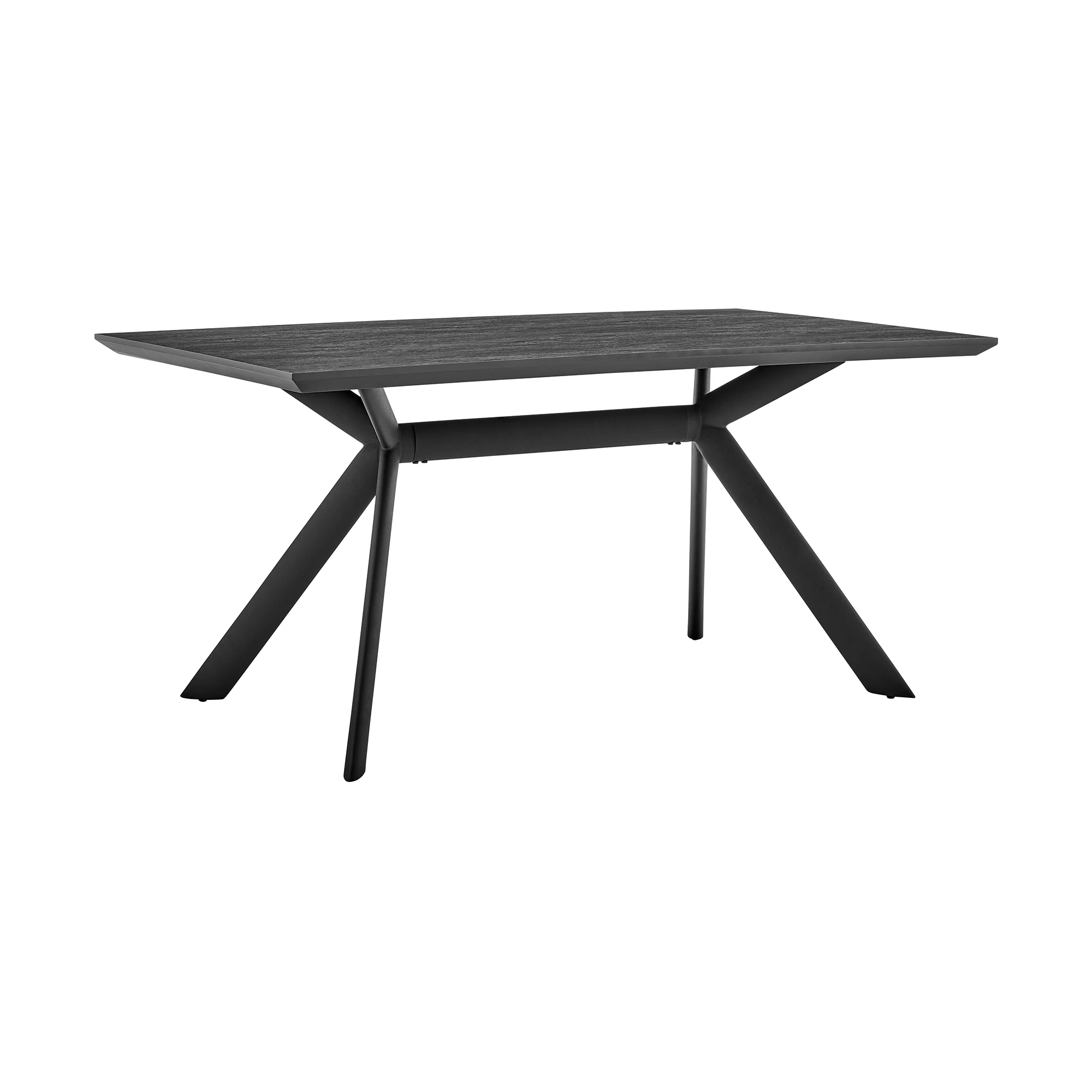 Margot Dark Gray Rectangular Dining Table with Black Finish By Armen Living - Image 4