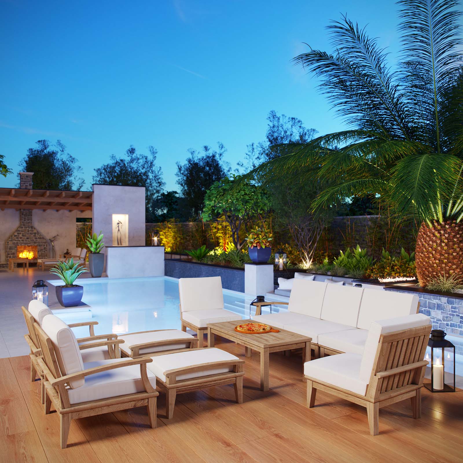 Marina 10 Piece Outdoor Patio Teak Set By Modway - EEI-1480 - Image 24