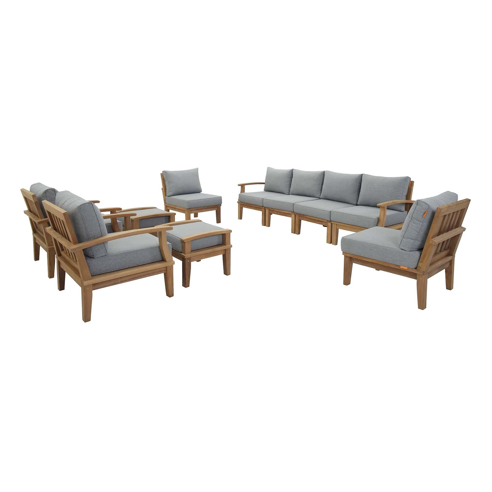 Marina 10 Piece Outdoor Patio Teak Set By Modway - EEI-1489 - Image 2