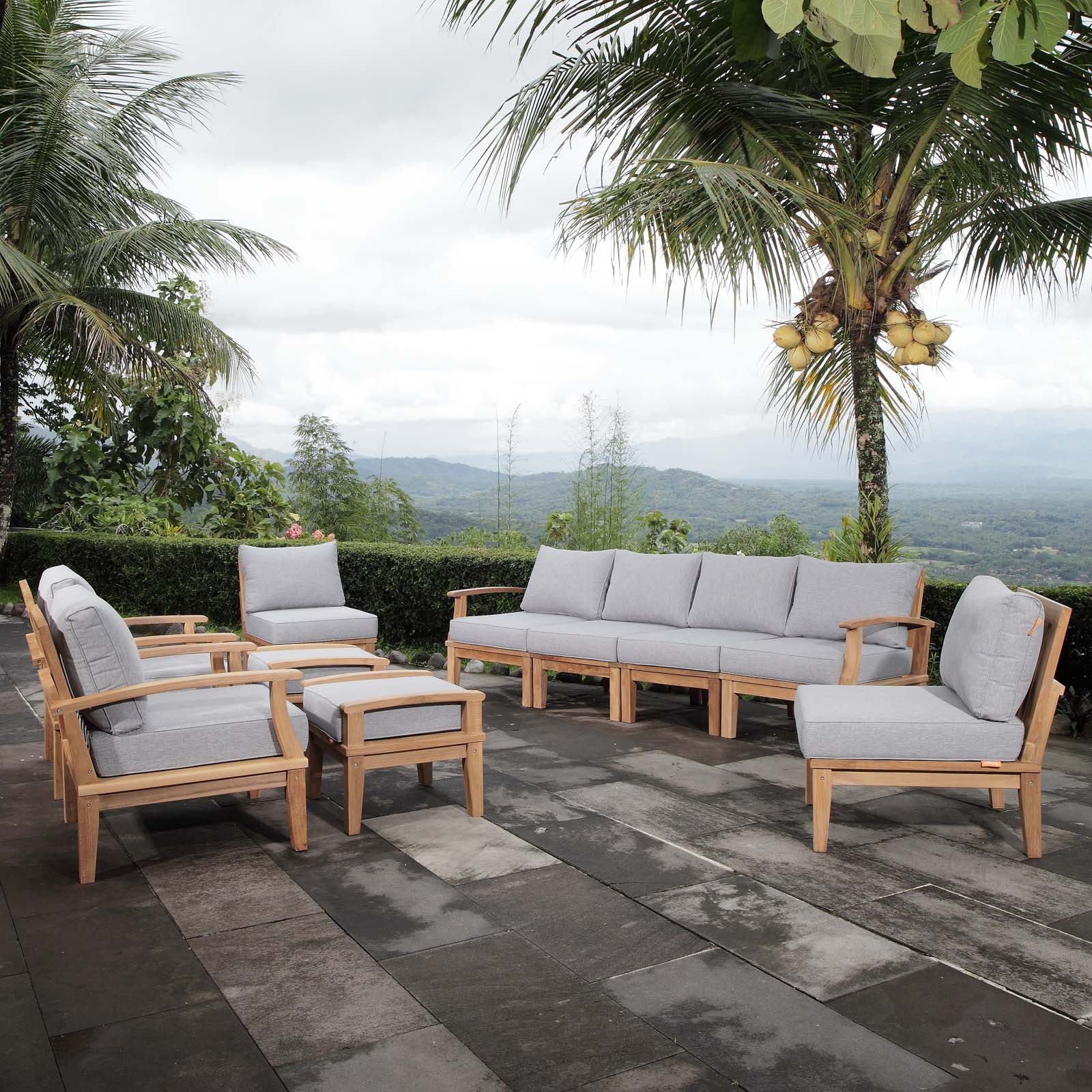 Marina 10 Piece Outdoor Patio Teak Set By Modway - EEI-1489 - Image 4