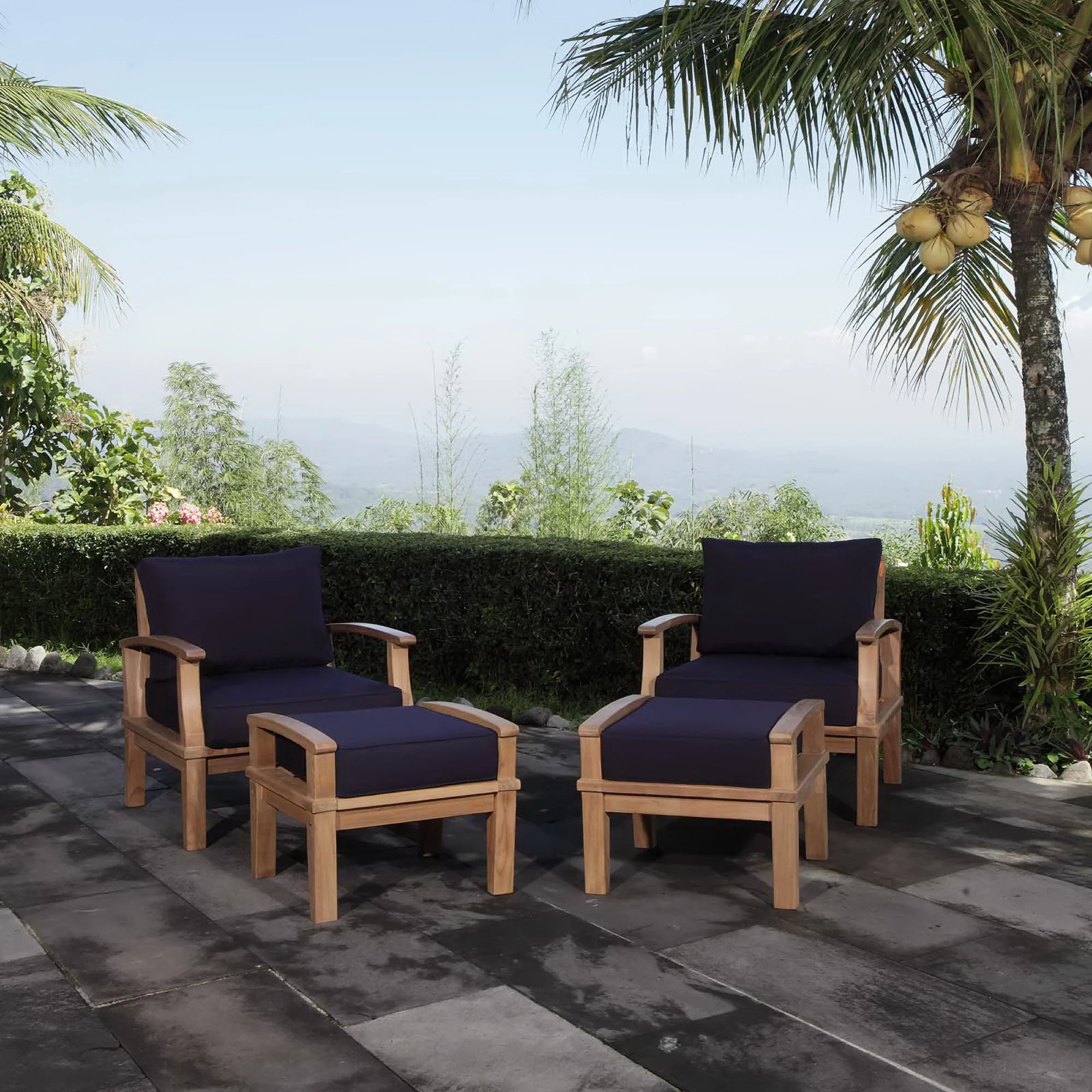 Marina 4 Piece Outdoor Patio Teak Set by Modway - Image 12