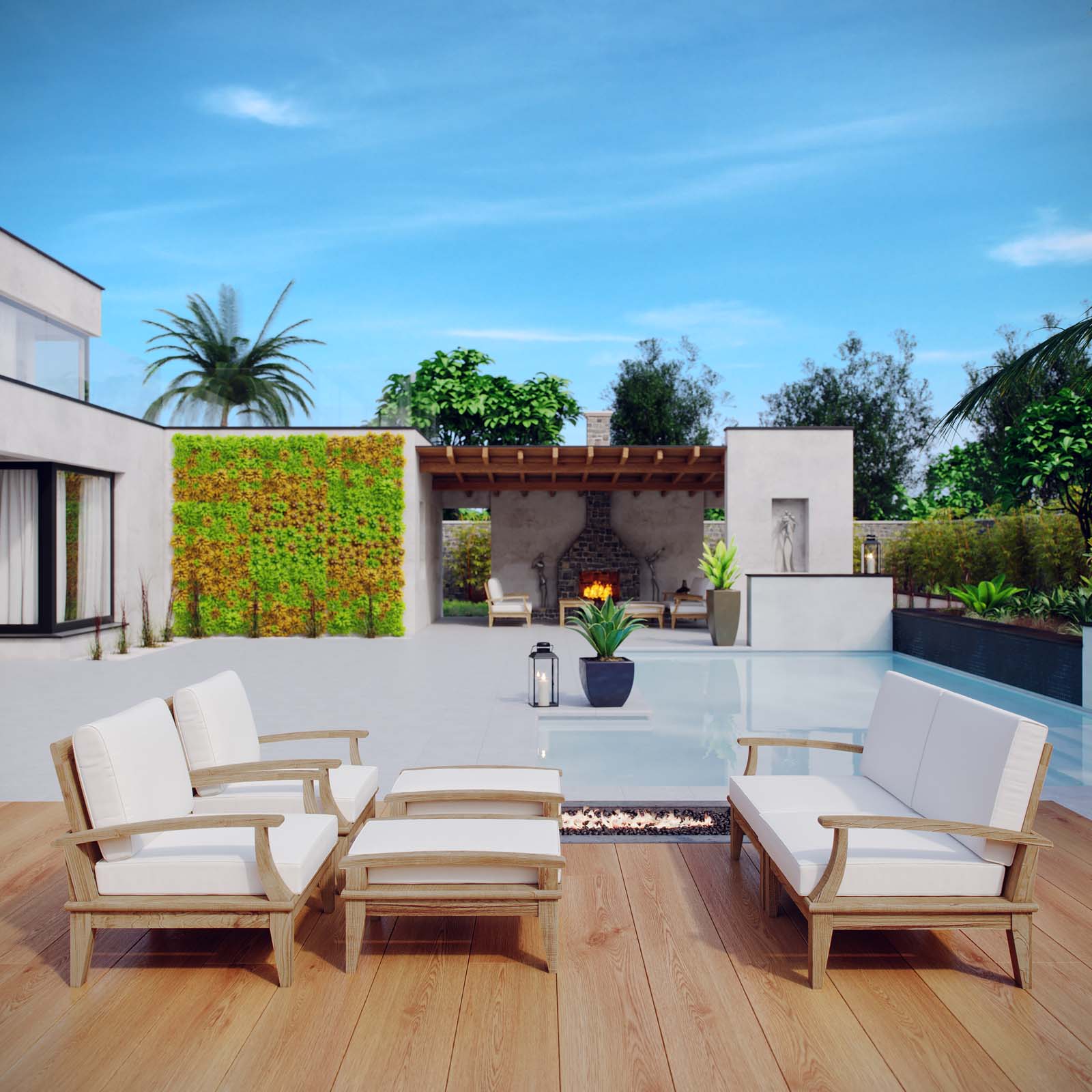 Marina 6 Piece Outdoor Patio Teak Set By Modway - EEI-1597 - Image 26