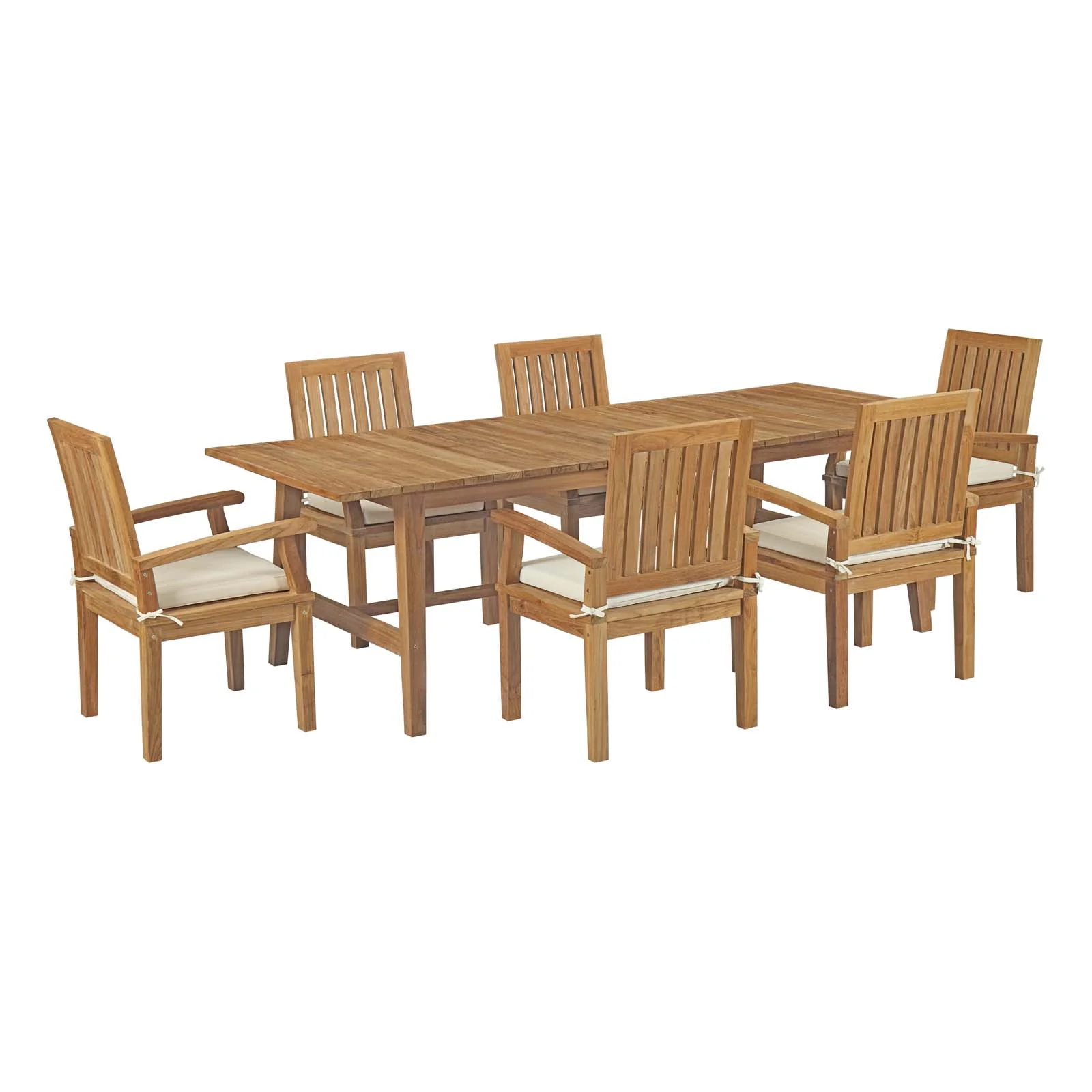 Marina 7 Piece Outdoor Patio Teak Dining Set By Modway - EEI-3308 - Image 2