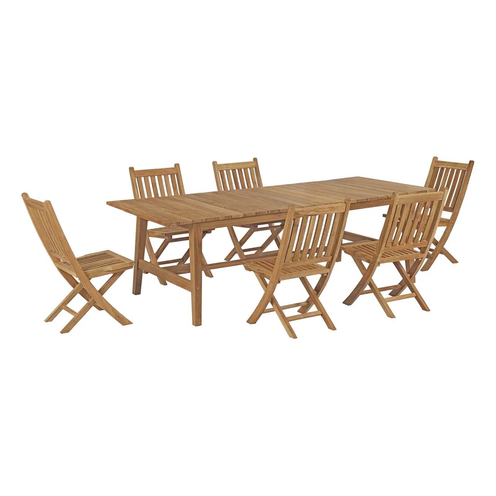 Marina 7 Piece Outdoor Patio Teak Dining Set By Modway - EEI-3309 - Image 2