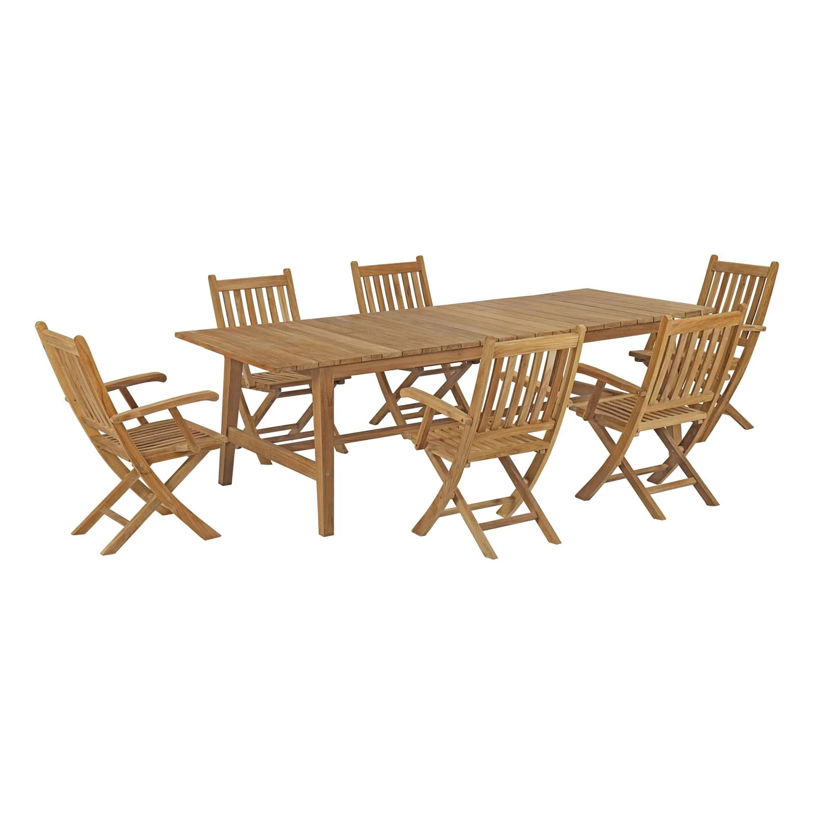 Marina 7 Piece Outdoor Patio Teak Dining Set By Modway - EEI-3310 - Image 2