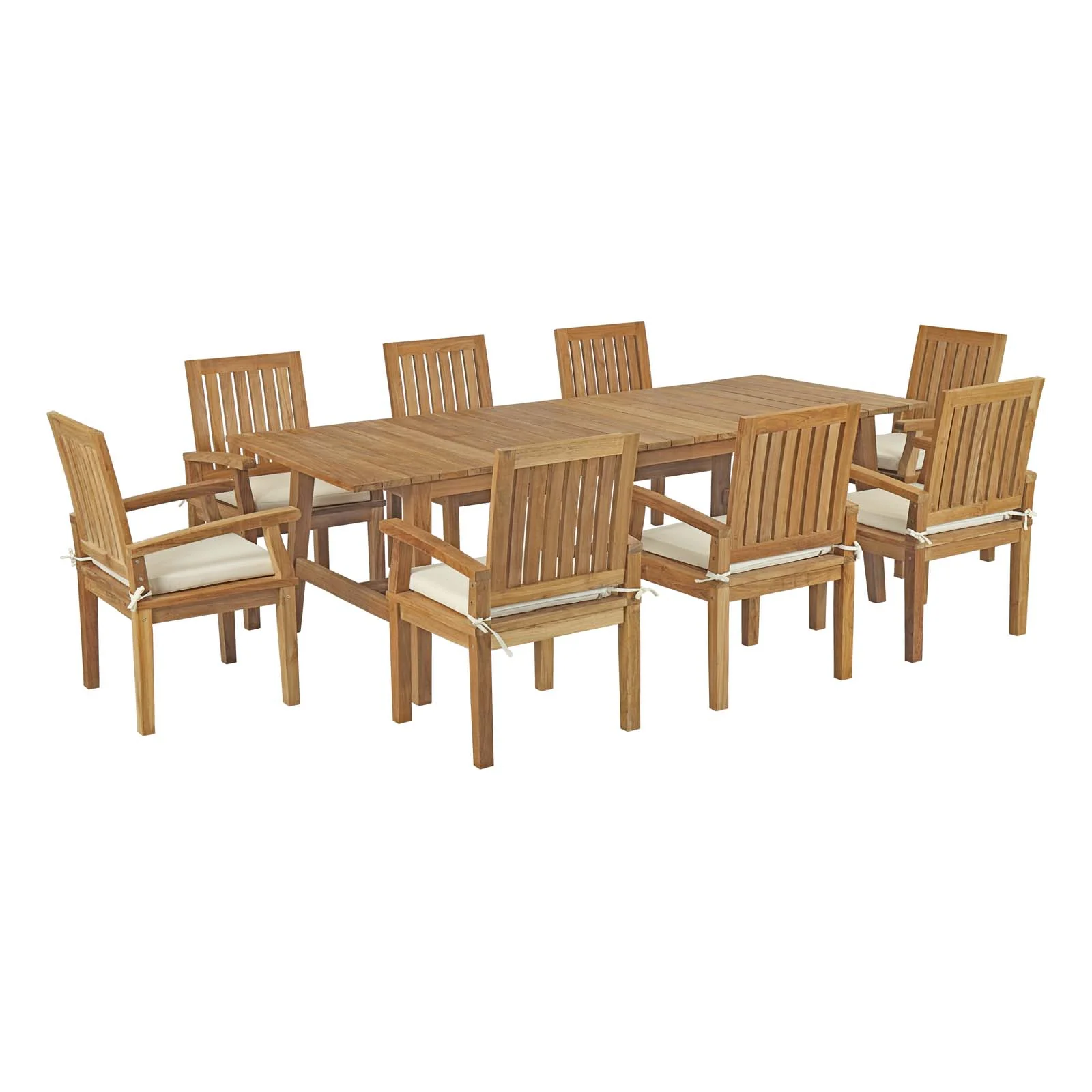 Marina 9 Piece Outdoor Patio Teak Dining Set By Modway - EEI-3312 - Image 2