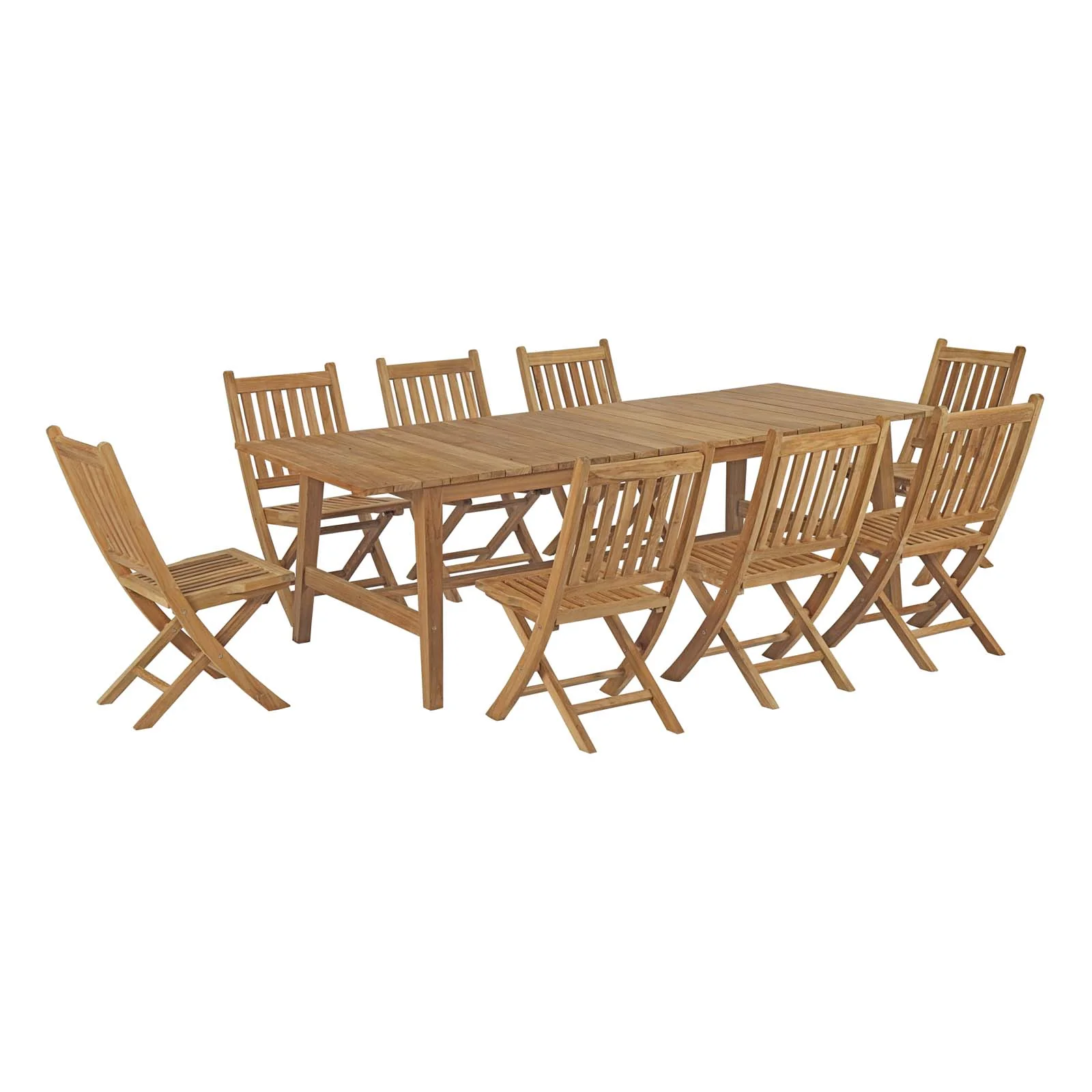 Marina 9 Piece Outdoor Patio Teak Dining Set By Modway - EEI-3313 - Image 2