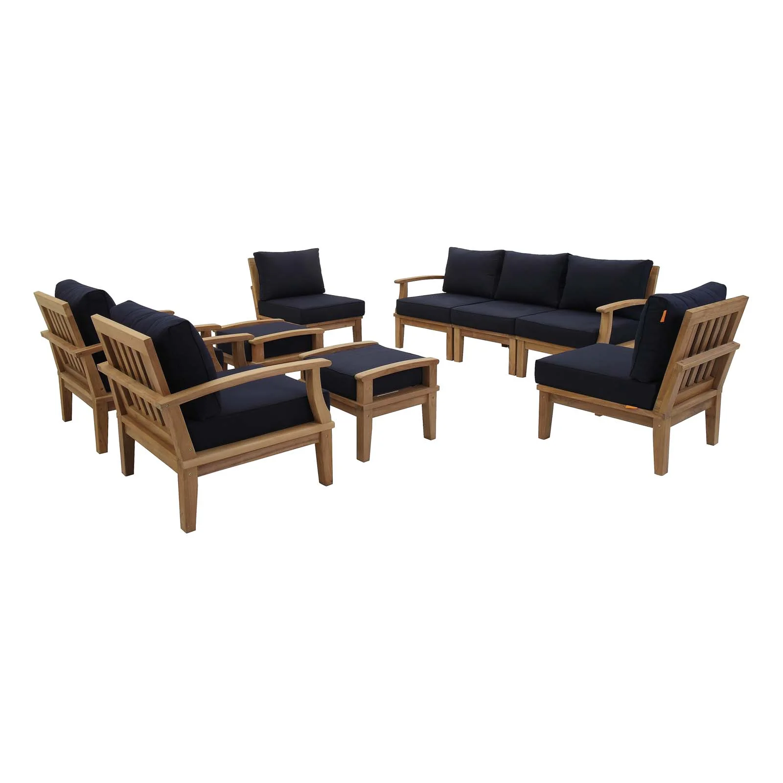 Marina 9 Piece Outdoor Patio Teak Set By Modway - EEI-1488 - Image 11
